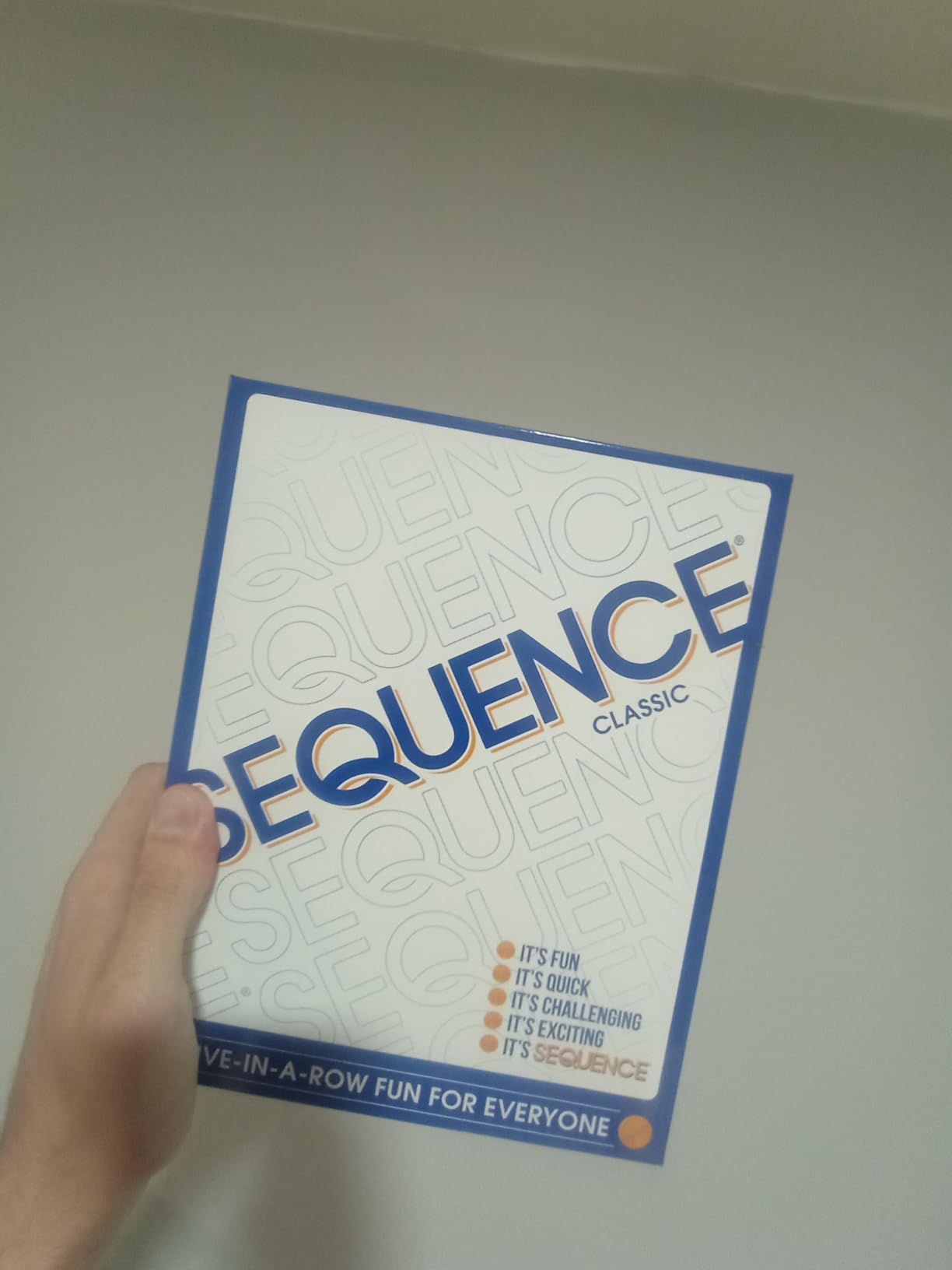 SEQUENCE- Original SEQUENCE Game with Folding Board, Cards and Chips by Jax (Packaging may Vary) White, 10.3