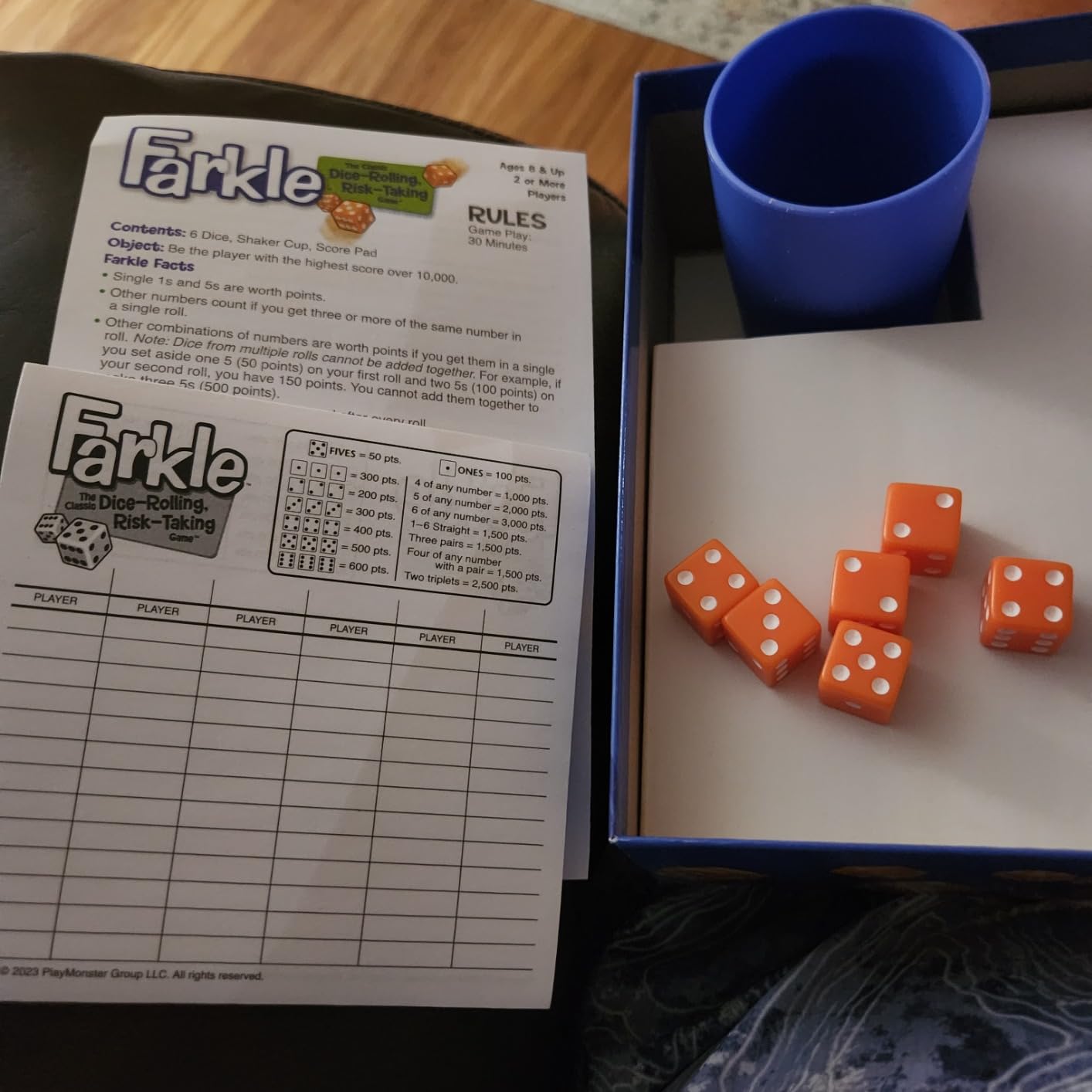 Farkle Dice Games for Kids, Dice Set, Score Sheets Inc, Family Game Night customer photo 2