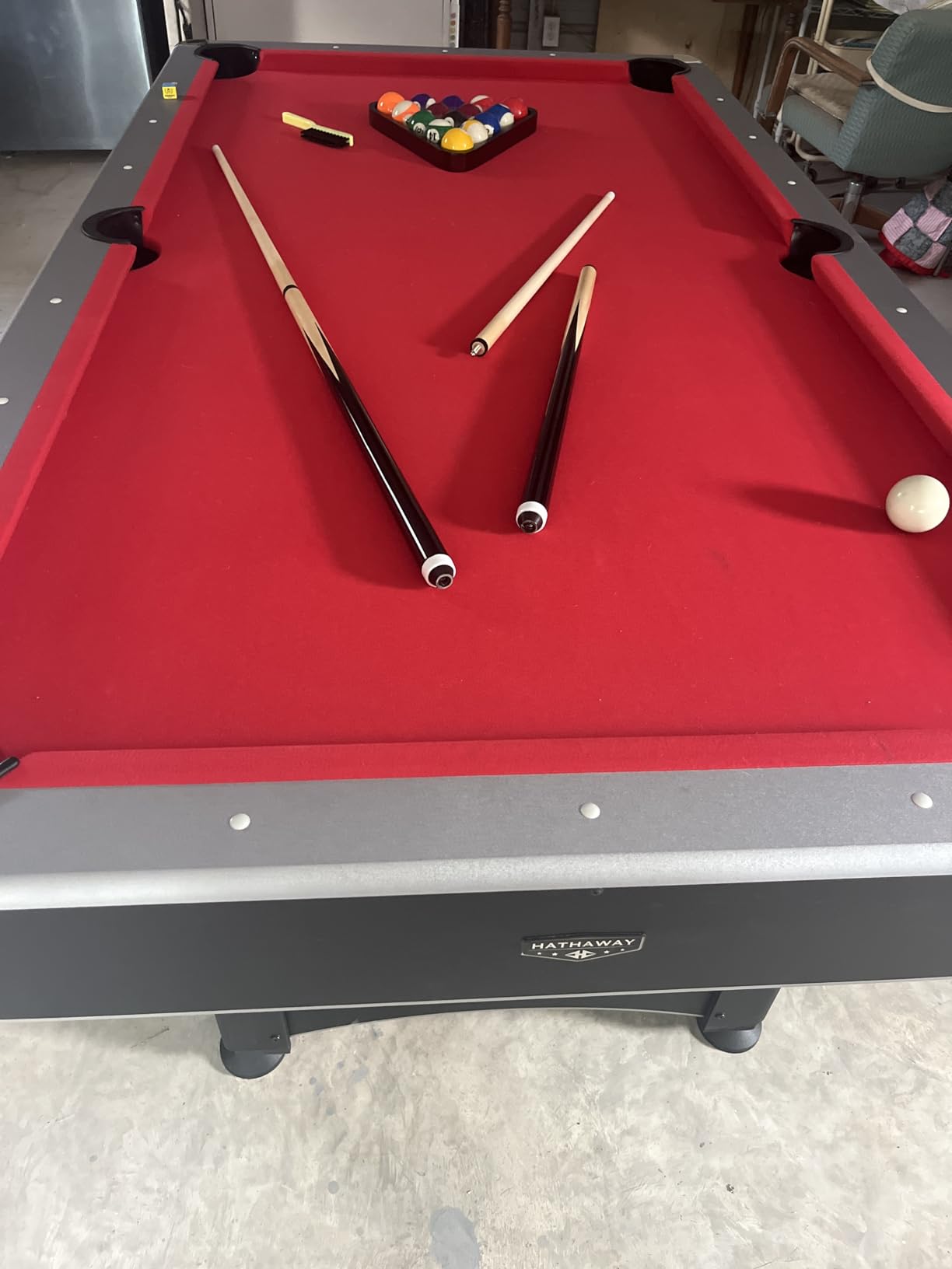 Hathaway Maverick 7 Foot Pool Table with Table Tennis Top - Space-Saving Ping Pong and Pool Table Combo, Matte Black Finish customer photo 1