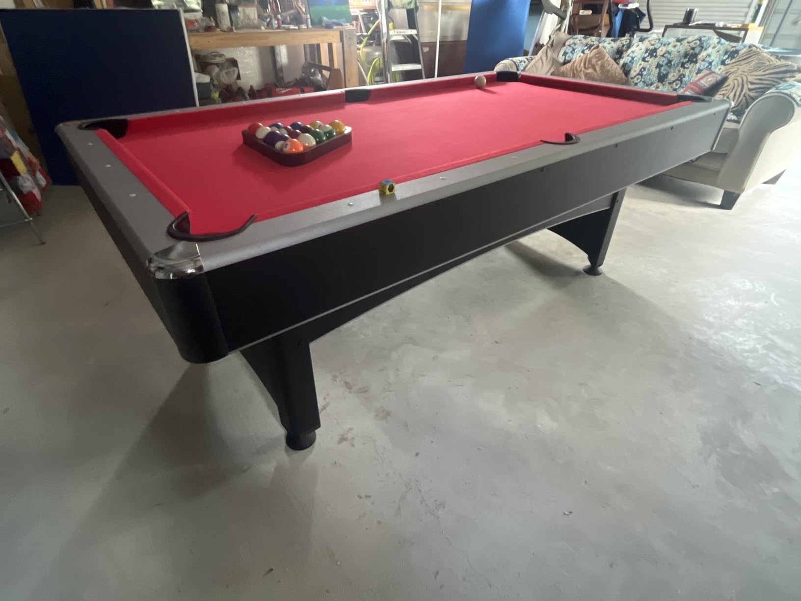 Hathaway Maverick 7 Foot Pool Table with Table Tennis Top - Space-Saving Ping Pong and Pool Table Combo, Matte Black Finish customer photo 2