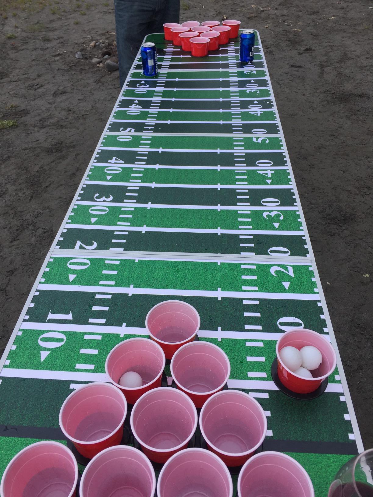 Football Field Game Pong Table with Predrilled Cup Holes customer photo 1