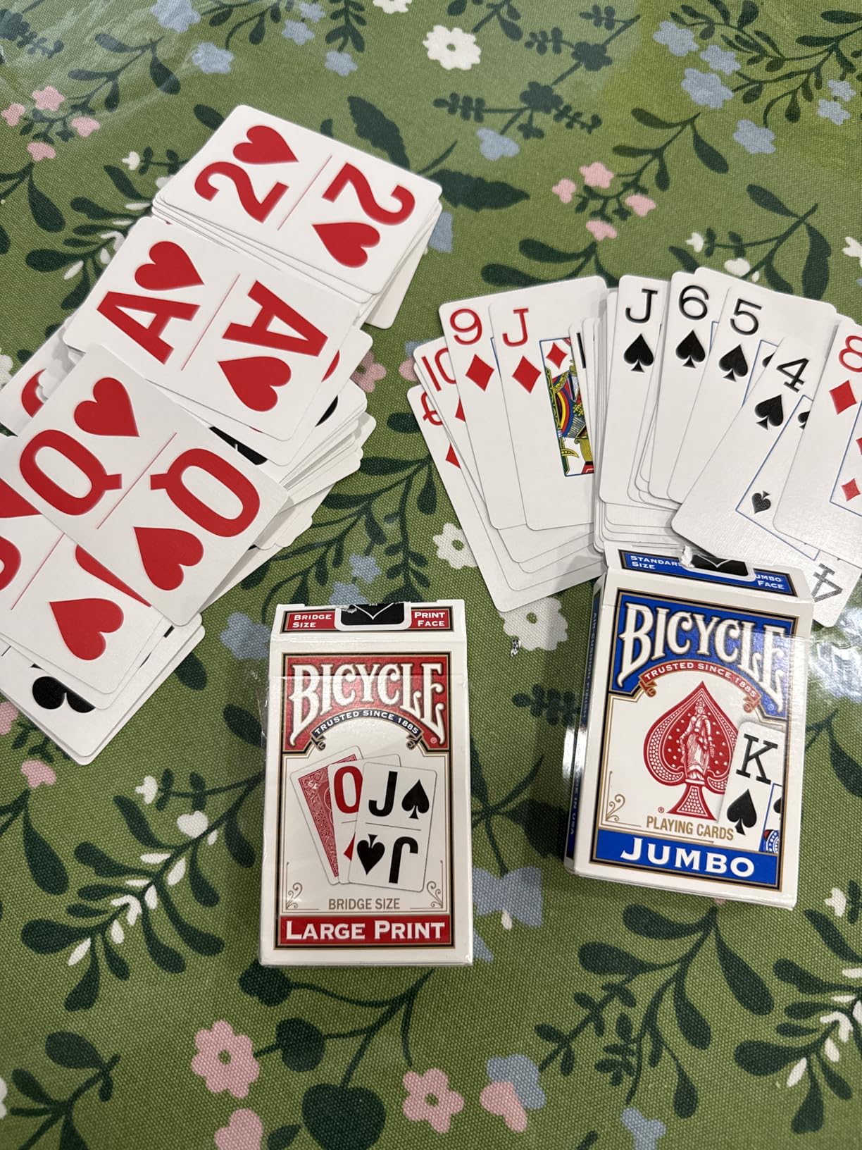Bicycle Large Print Bridge Size Playing Cards - Easy-to-Read Deck for Seniors - Red or Blue customer photo 1