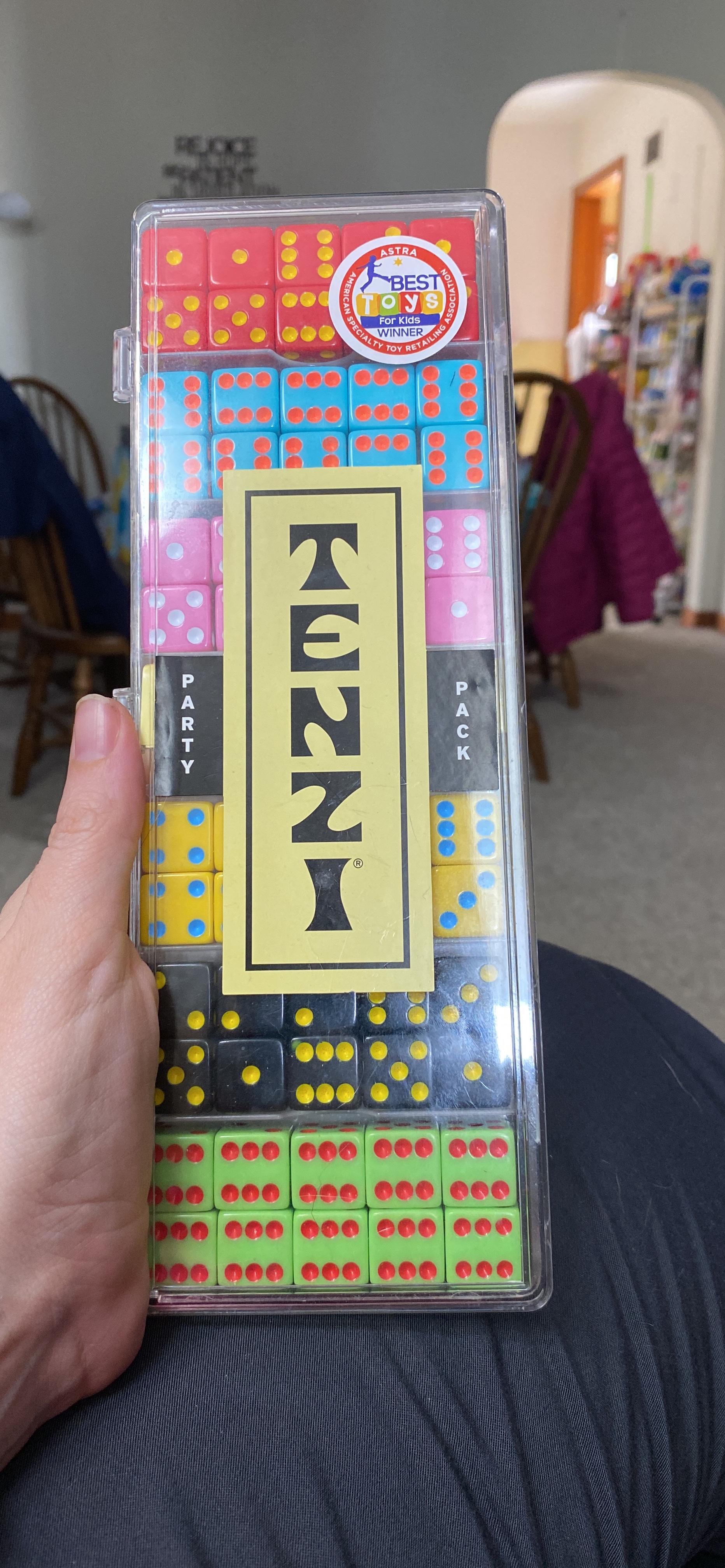 TENZI Party Pack Dice Game - A Fun, Fast Frenzy for the Whole Family - 6 Sets of 10 Colored Dice with Storage Case - Colors May Vary customer photo 2