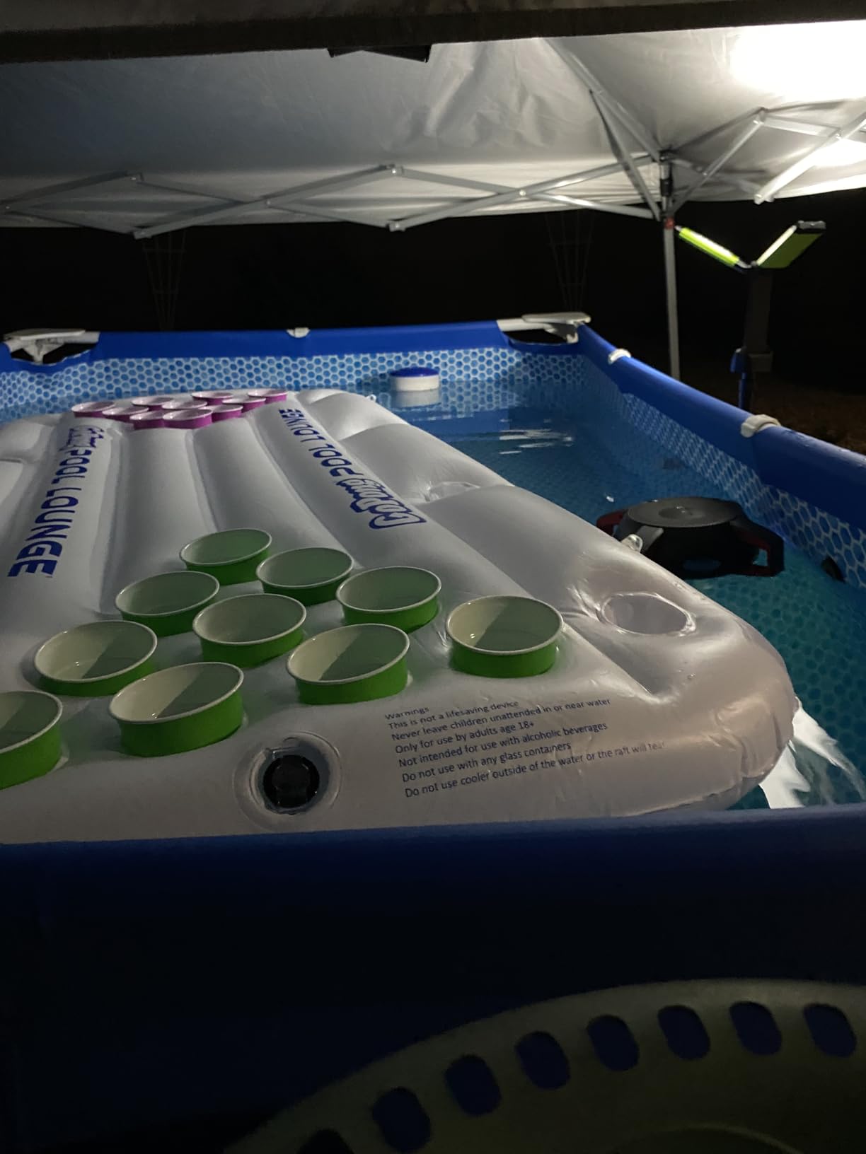GoPong Pool Lounge Beer Pong Inflatable with Social Floating, White customer photo 1