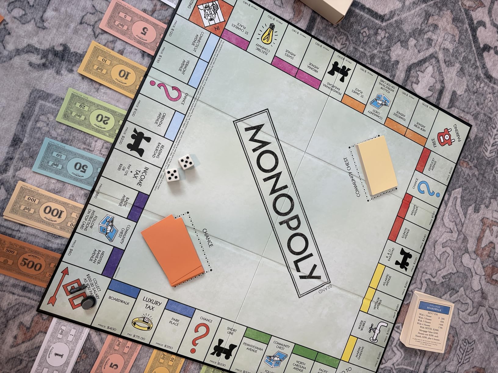 WS Game Company Monopoly Vintage Bookshelf Edition Board Game Premium Fabric-Wrapped Book Storage Box with Retro Graphics, Wooden Houses, Strategy Board Games for Kids, Adults & Family, Ages 8+ customer photo 2