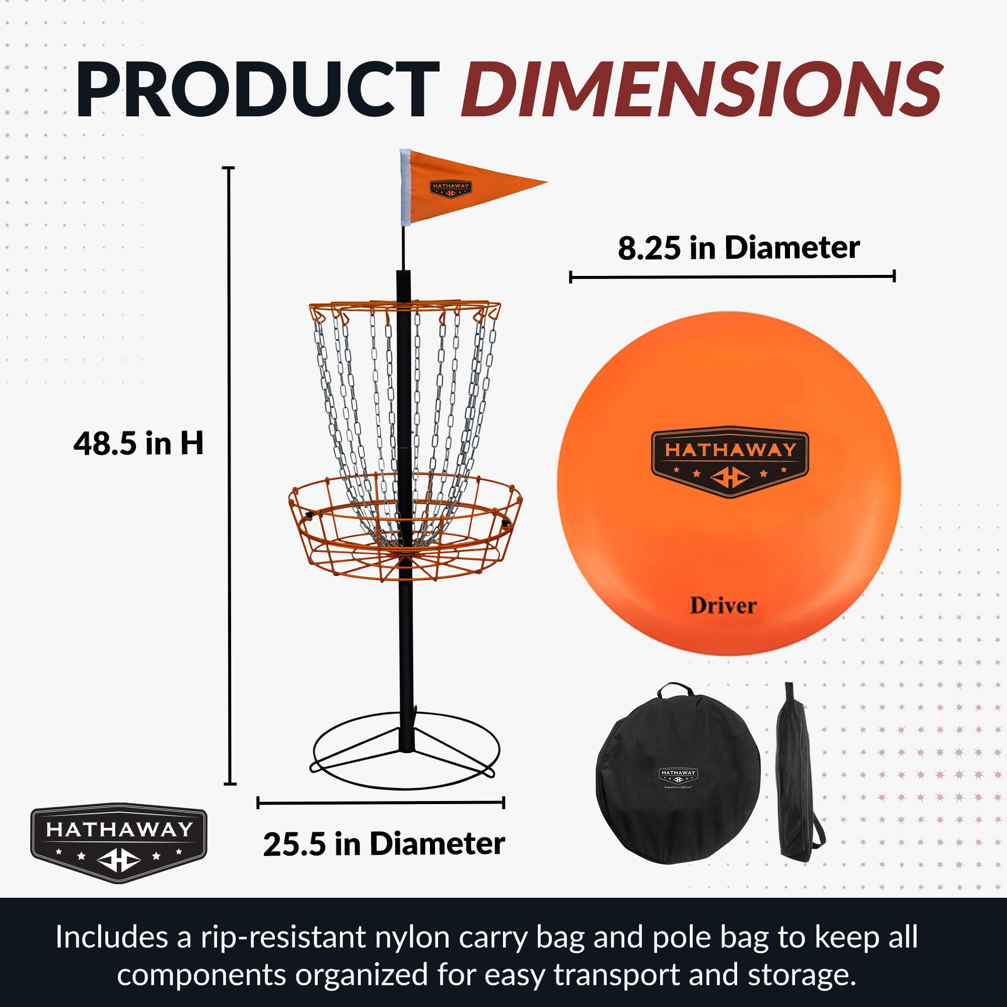 Hathaway 6-Player Disc Golf Set for Family - Frisbee Golf Basket with Weighted Discs, Sturdy Pole & Base, Chains, Anchors, Flag, Carry Bag - Complete Frisbee Golf Discs Set customer photo 2