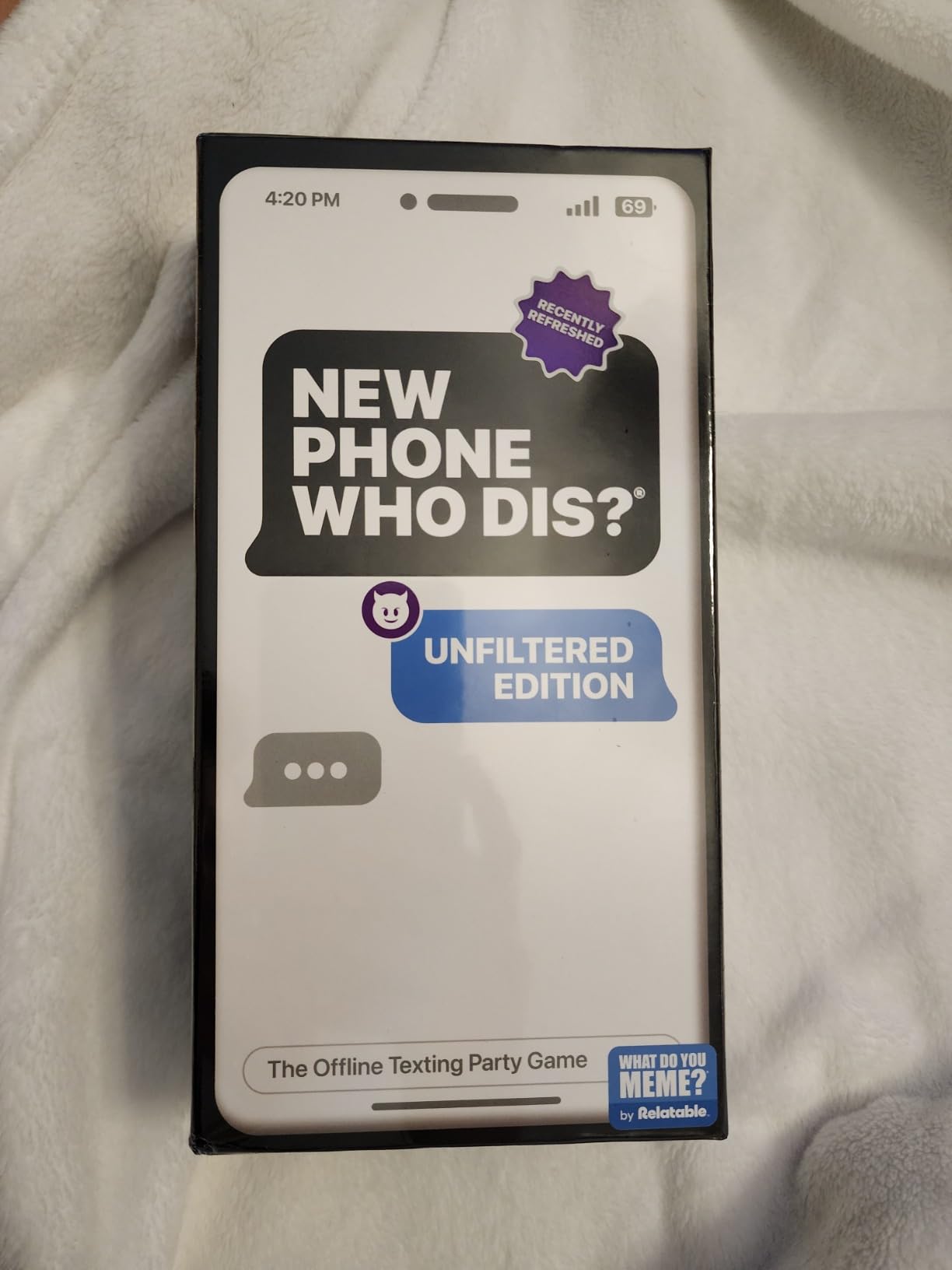 New Phone, Who Dis? by Relatable - Offline Text Message Party Game - Spicer Edition Party Game, Funny Social Icebreaker for Groups, and Summer Fun for Game Night, Includes 50 Inbox & 250 Reply Cards customer photo 1
