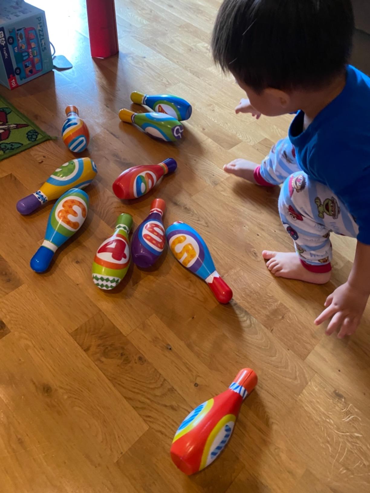 Kids Bowling Toy Set 2-5, Toddler Indoor Outdoor Activity Play Game Toys for 2 3 4 Year Old Boy Girl, Soft 10 Foam Bowling Pins & 2 Balls, Educational Children Birthday Party Gifts Ages 1-3 2-4 3-5 customer photo 2