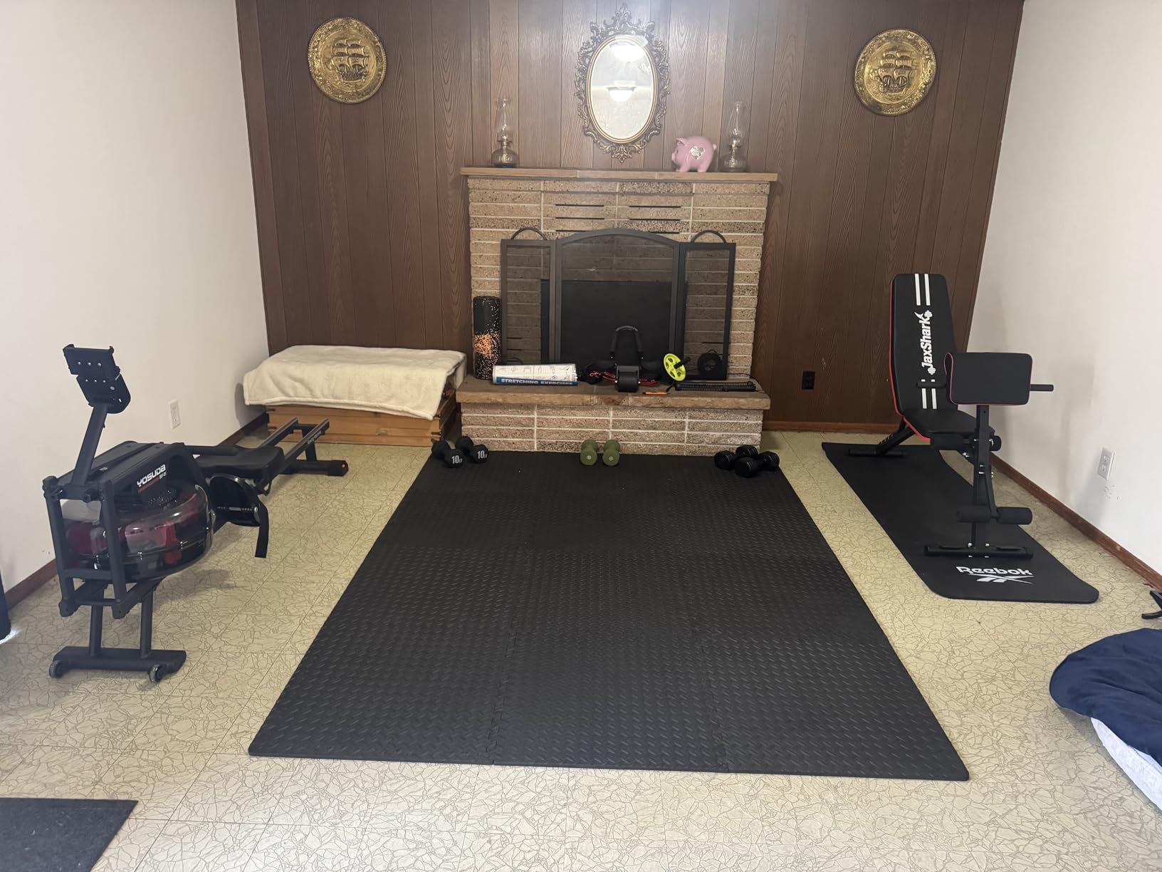ProsourceFit Exercise Puzzle Mat 1/2-inch, EVA Interlocking Foam Floor Tiles for Home Gym, Workout Equipment, Kids Play Areas, Black, 48 SQ FT - 12 Tiles customer photo 1