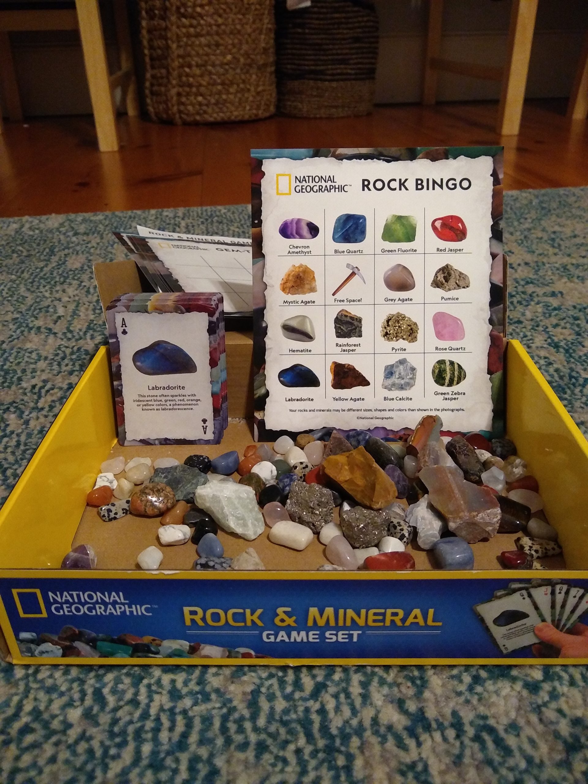 National Geographic Rock Bingo Game - Play Rock Bingo, Mineral Memory, Gemstone Trivia, & Card Games, Collection Includes Over 150 Rocks and Minerals, Educational STEM Toy for Kids (Amazon Exclusive) customer photo 1