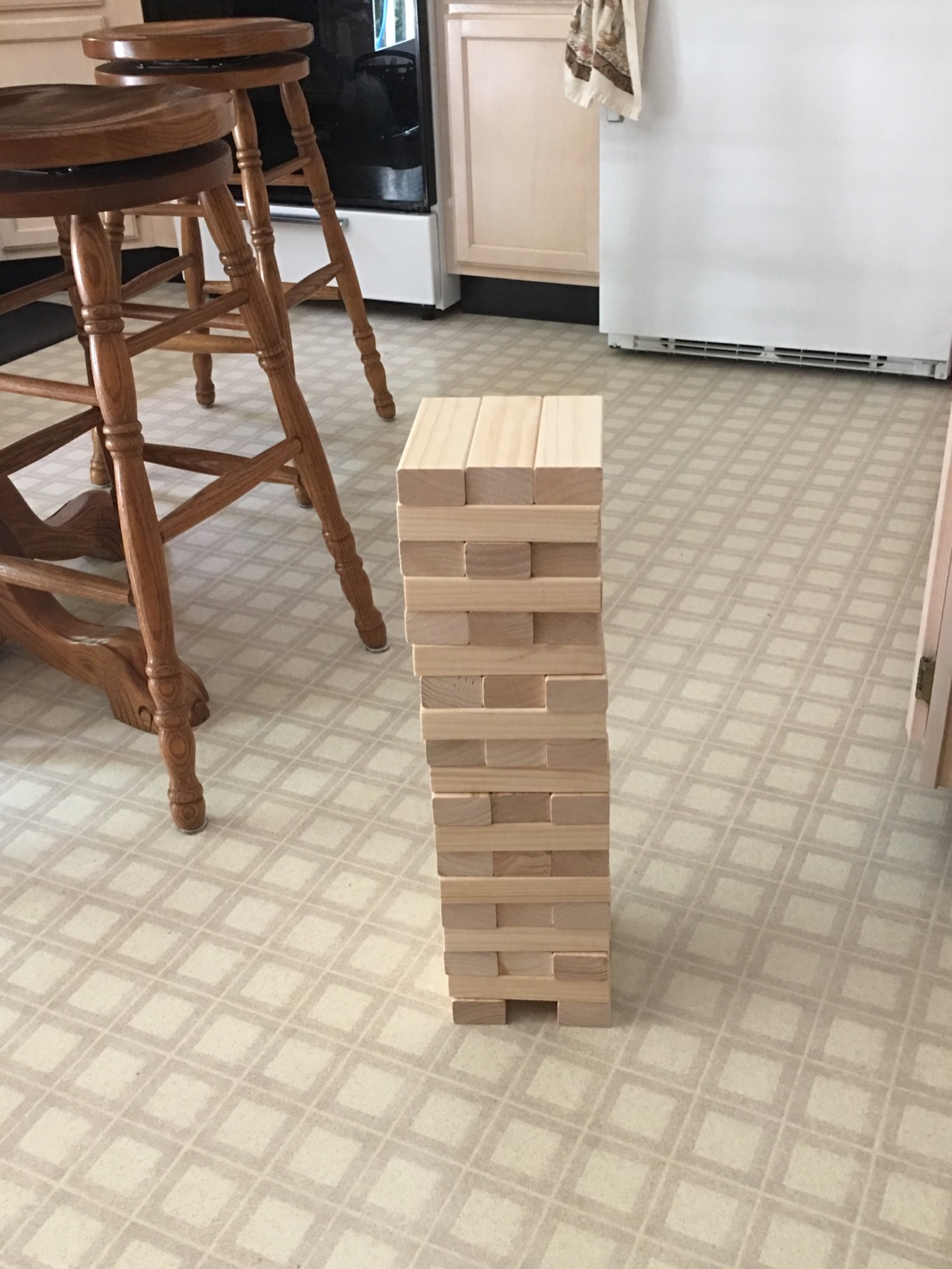 GOROCK Giant Tumbling Tower Game, 57Pcs Wooden Block Stacking Game (Over 4.2FT), Classic Family Indoor Outdoor Yard Party Games for Kids and Adults with Carry Bag customer photo 2