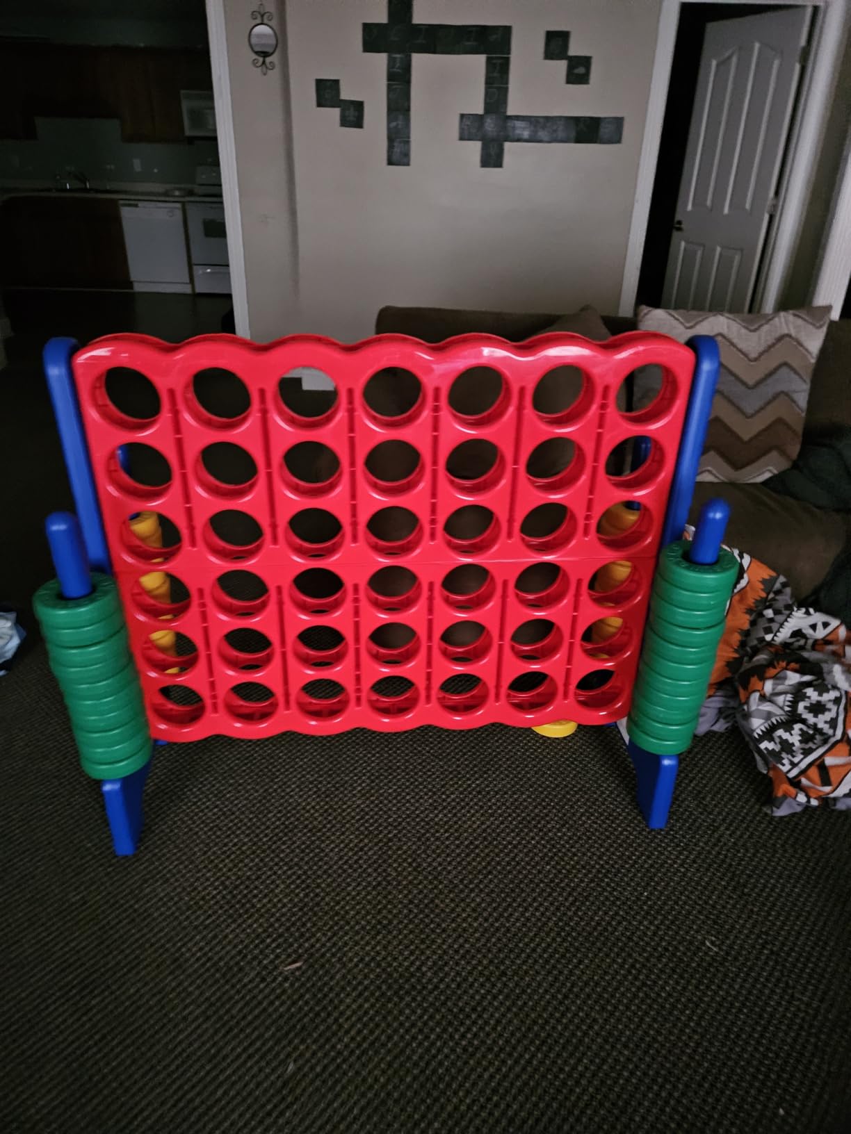 ARLIME Giant 4 in a Row Connect Game, 47'' Jumbo 4-to-Score Toy Set W/ Quick-Release Lever, Build-in Ring, Jumbo Sized for Kids & Adults, Oversized Floor Activity for Indoor & Outdoor Play customer photo 1