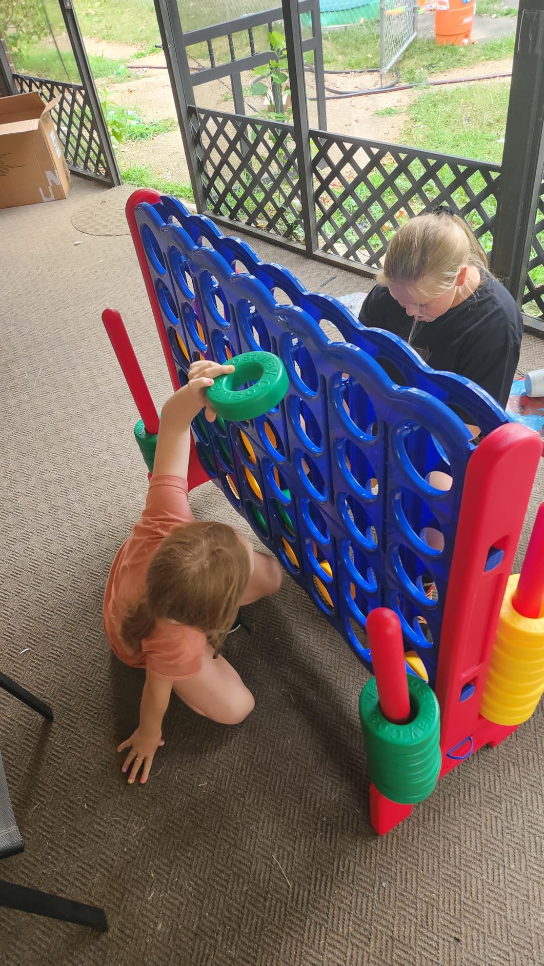 ARLIME Giant 4 in a Row Connect Game, 47'' Jumbo 4-to-Score Toy Set W/ Quick-Release Lever, Build-in Ring, Jumbo Sized for Kids & Adults, Oversized Floor Activity for Indoor & Outdoor Play customer photo 2