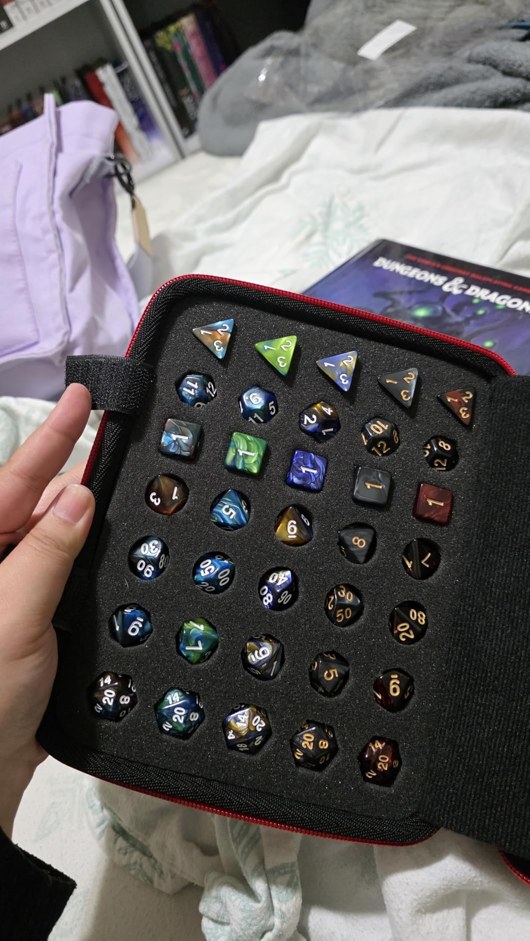 Bavel DND Dice Case with Detachable Dice Sponge and Tray, D6 D20 Set Case for Dungeons and Dragons RPG, MTG, Table Games customer photo 1