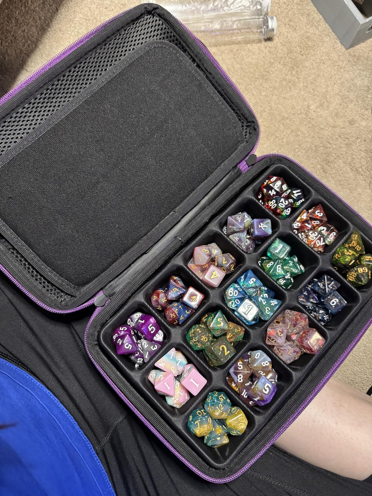 SIQUK Dice Storage Case Big Capacity Dice Box with Double Removable Slotted Tray and Handle, Dice Organizer Holder customer photo 1