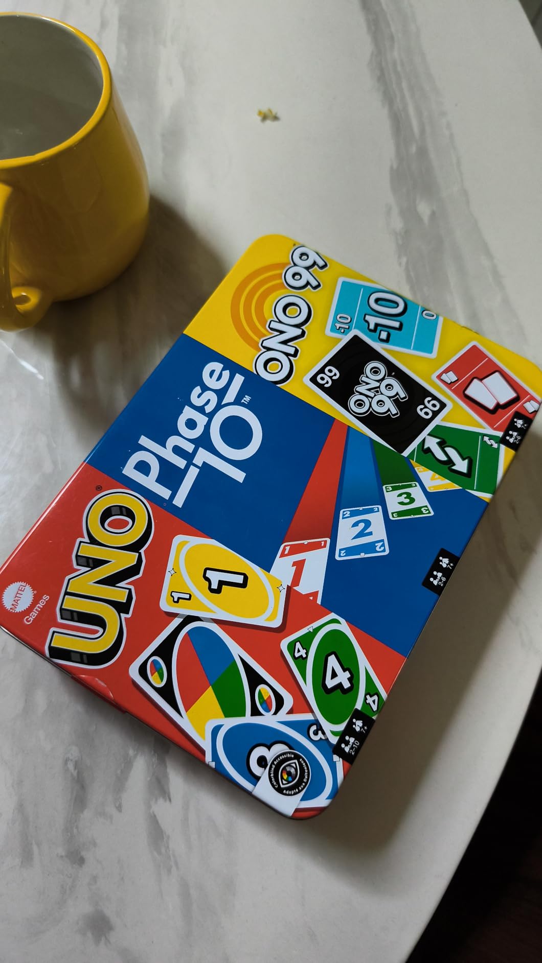 Mattel Games Set of 3 Card Games with UNO, Phase 10 & ONO 99, Travel Fun for Kids & Family Night with Storage Tin Box (Amazon Exclusive) customer photo 1