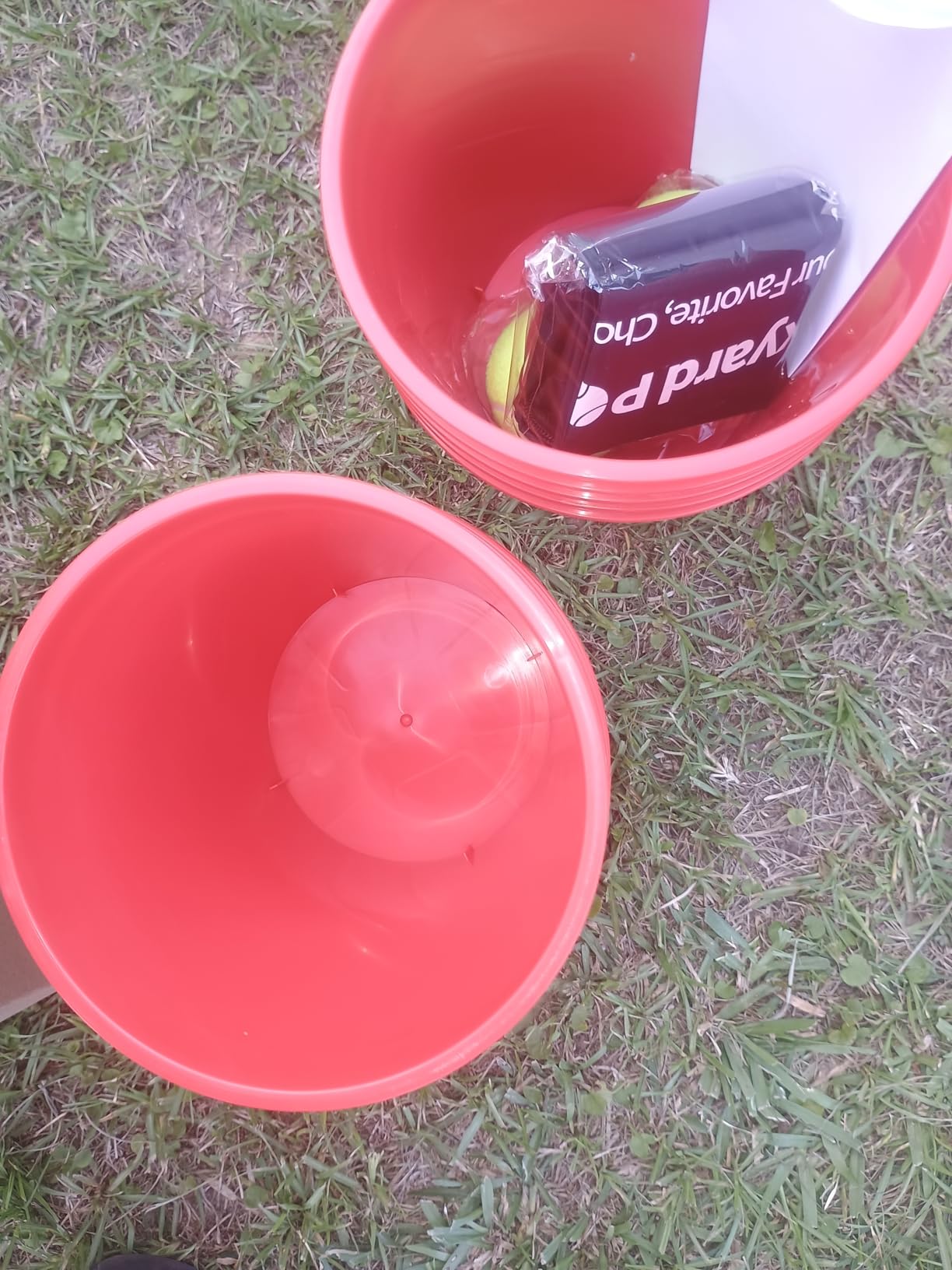 Yard Pong Outdoor Games, Giant Yard Games Set with 12 Buckets and Balls for Adults and Family, Toss Game Throwing Games for Beach, Camping, Lawn and Backyard customer photo 2