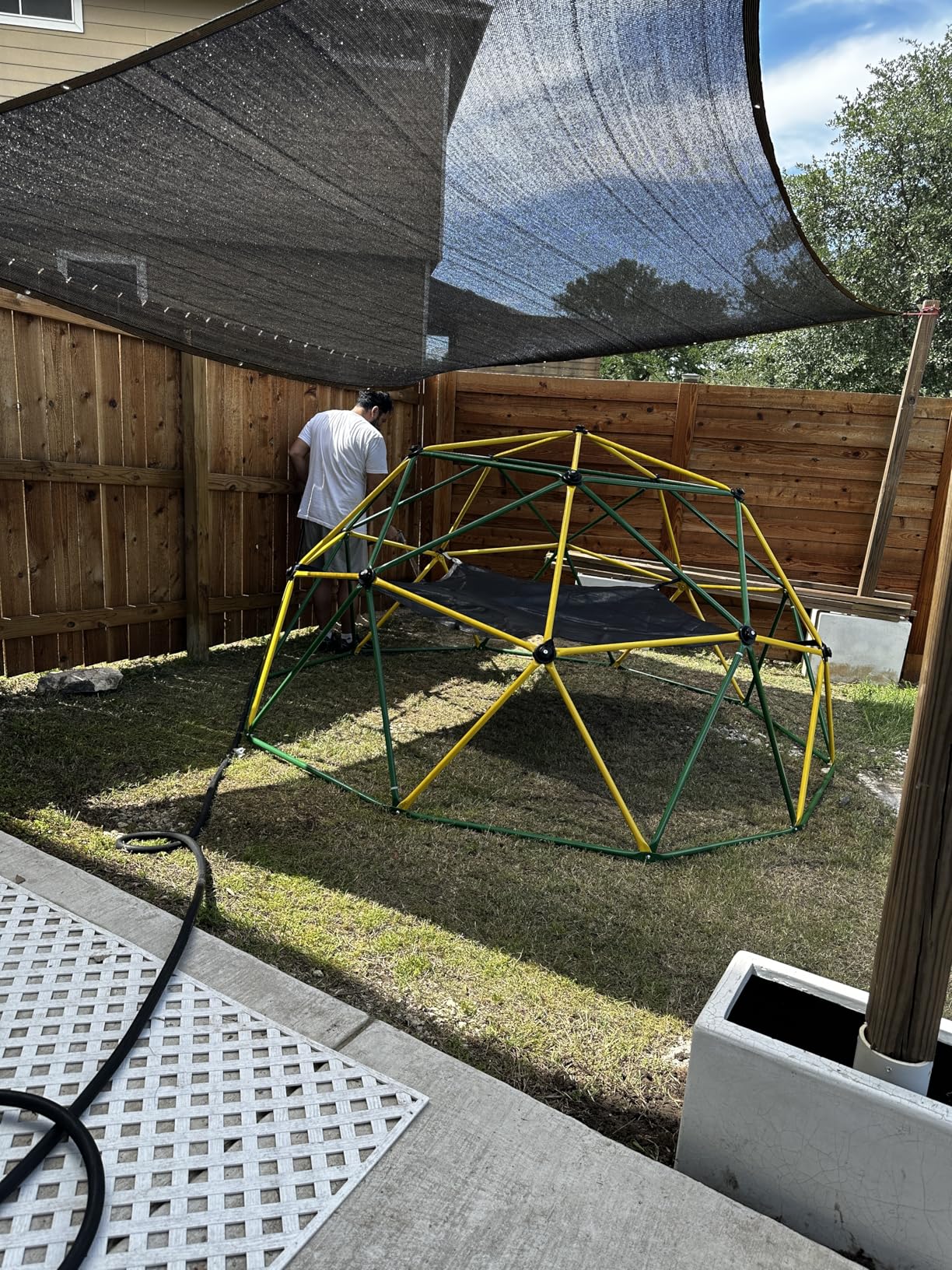 Climbing Dome with Hammock Swing Seat 10ft Outdoor Jungle Gym Kids Playset customer photo 1