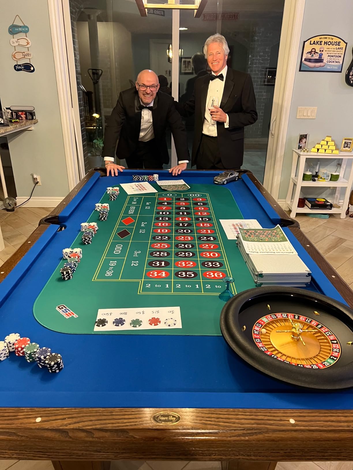 GSE Games & Sports Expert Casino Twin Craps Tabletop Layout Mat with Carrying Bag, Non-Slip Rubber Craps Dice Game Table Top Mat for Family/Friends Parties, Casino Night customer photo 1