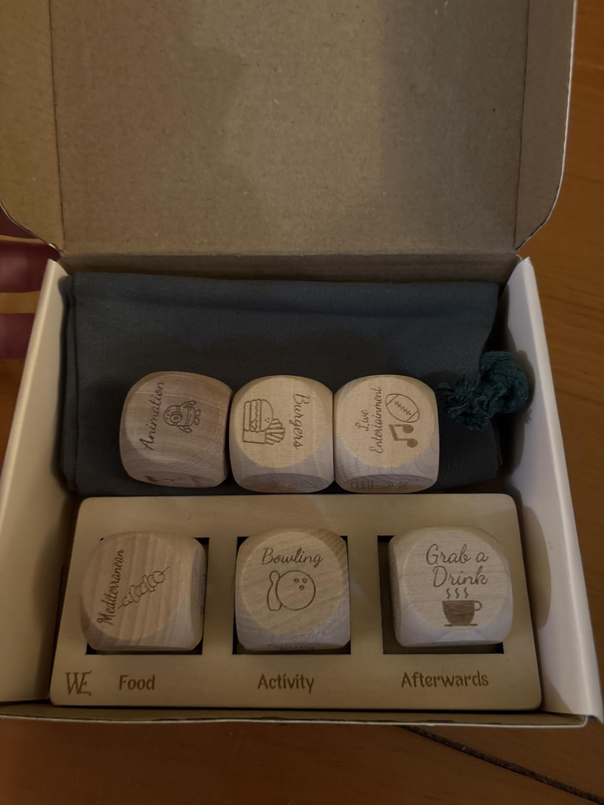 Deluxe Date Night Dice Game - 6 Dice, Decision Coin, Game Board & Carry Bag - Couples Gift for Newlyweds, Anniversary, Wedding, Bachelorette, Bridal Shower, Valentine's Day - Wife, Husband, Girlfriend customer photo 1
