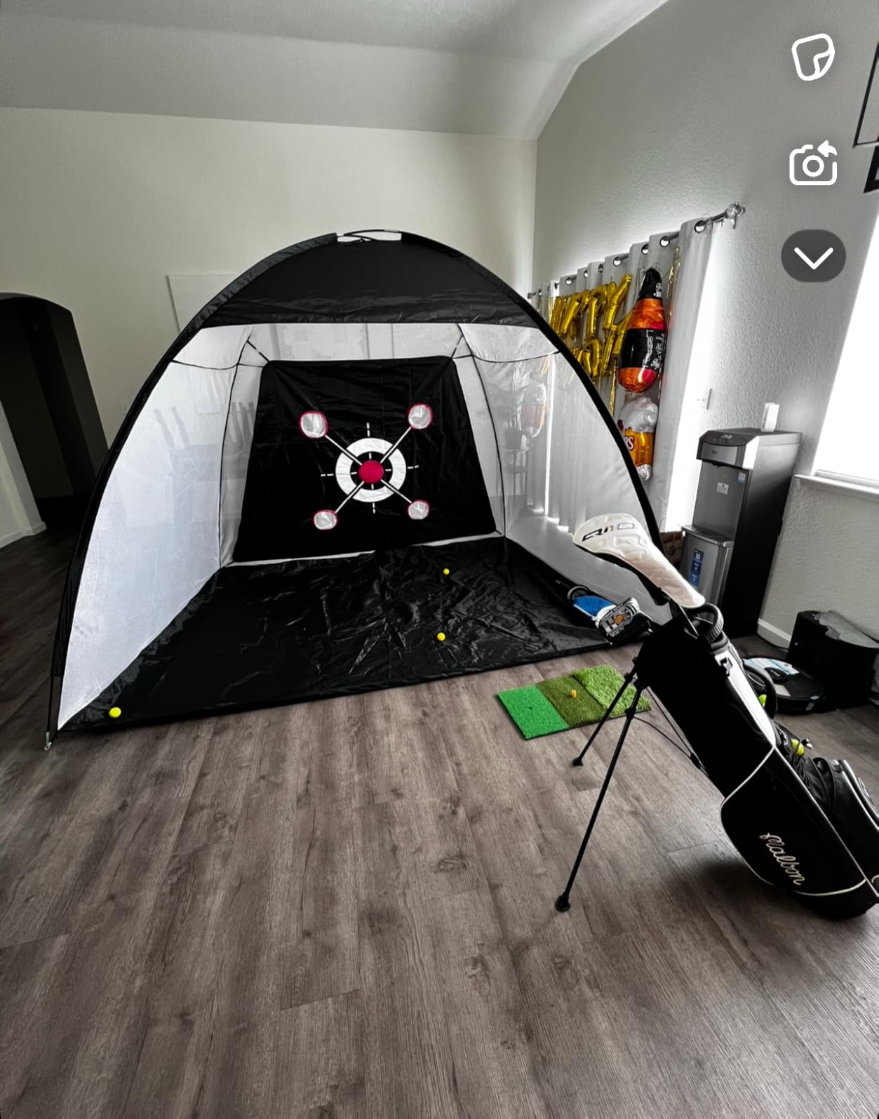 Golf Net with Practice Mat,Golf Hitting Aid Nets 10x7FT for Backyard Driving Chipping Training Swing with Target Mat Balls for Outdoor Indoor,Gifts for Men Dad Him and Golfer customer photo 1