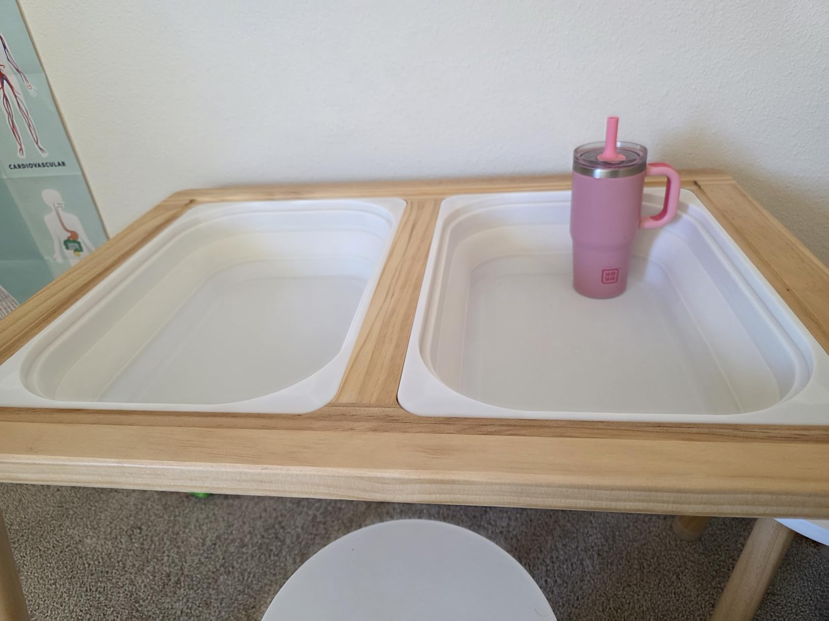 VEVOR Sensory Table and Chairs Set, Toddlers Activity Table with 2 Stools, 2 Storage Bins & Paper Roll Holder, Indoor/Outdoor Play Sand and Water Table, Wooden Kids Sensory Table - Gift for Boys Girls customer photo 2