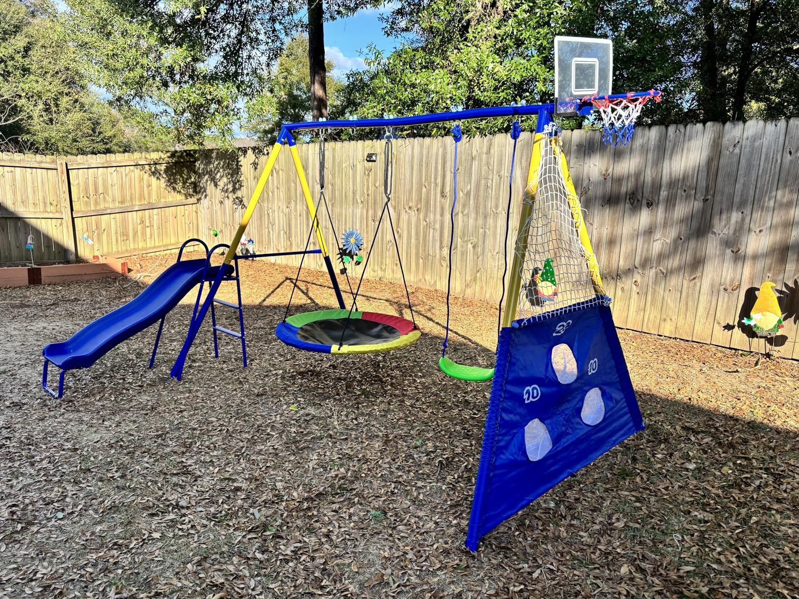 5-in-1 Kids Swing Sets for Backyard with Slide customer photo 1