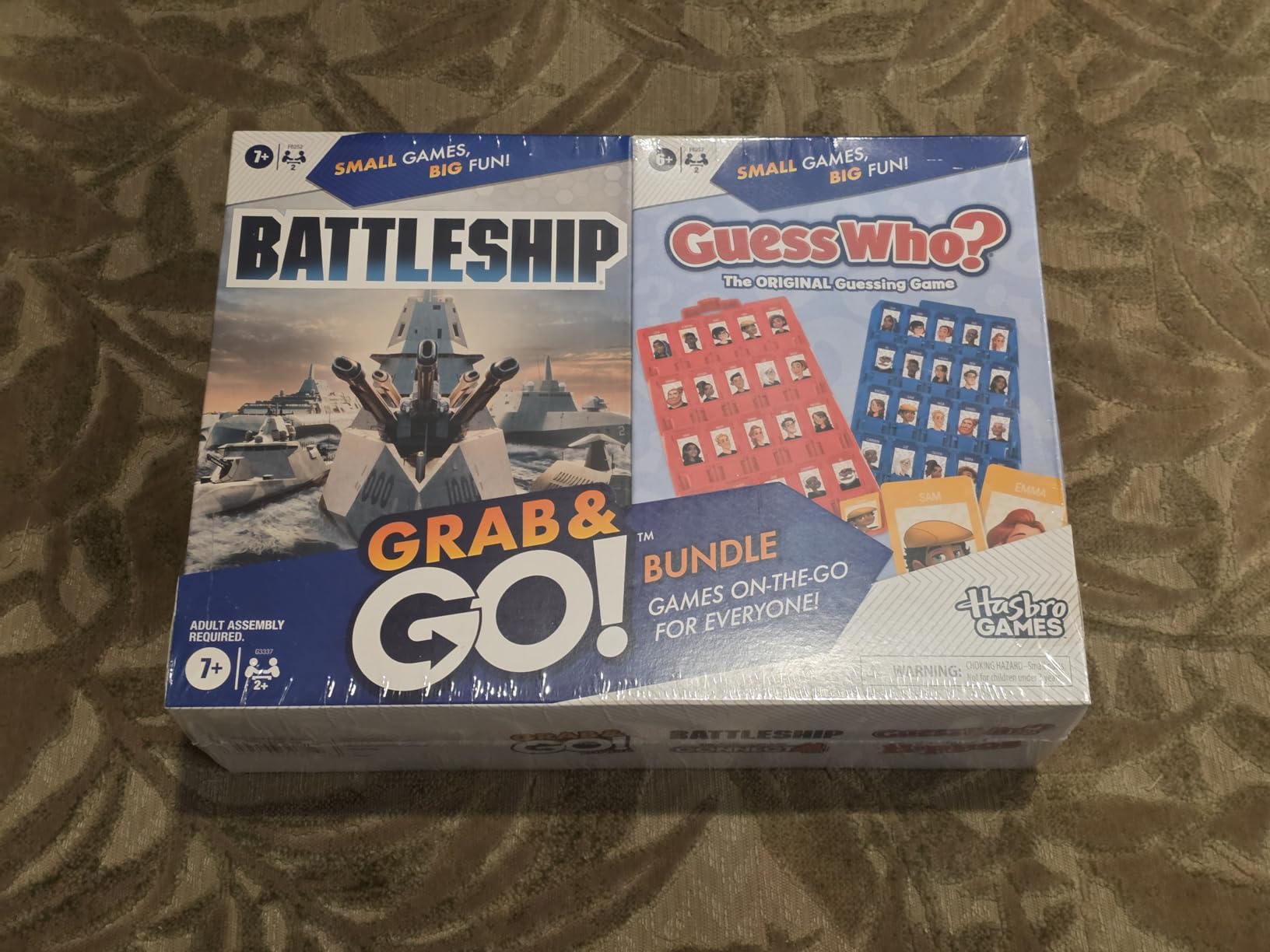 Hasbro Grab and Go! Bundle (4 Pack), Kids Travel Board Games, Battleship, Connect 4, Guess Who?, Hungry Hungry Hippos Games, 2 Players, Easter Gift for Kids, Ages 7+ customer photo 1