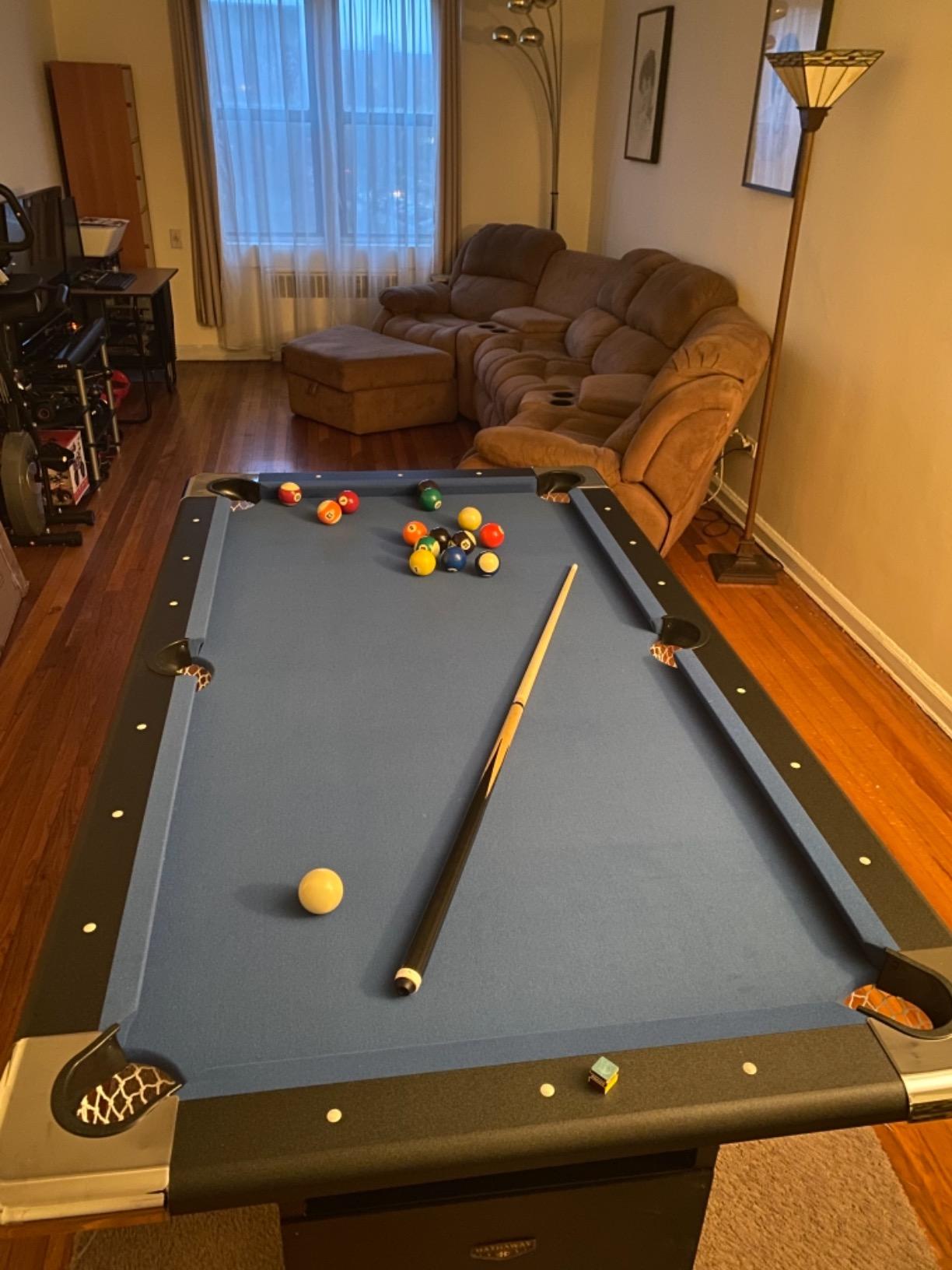 Hathaway Fairmont Folding Pool Table for Family & Home Use - Portable Space-Saving Table with Billiard Balls, Cues, Chalk, Triangle and Carrying Bag customer photo 1