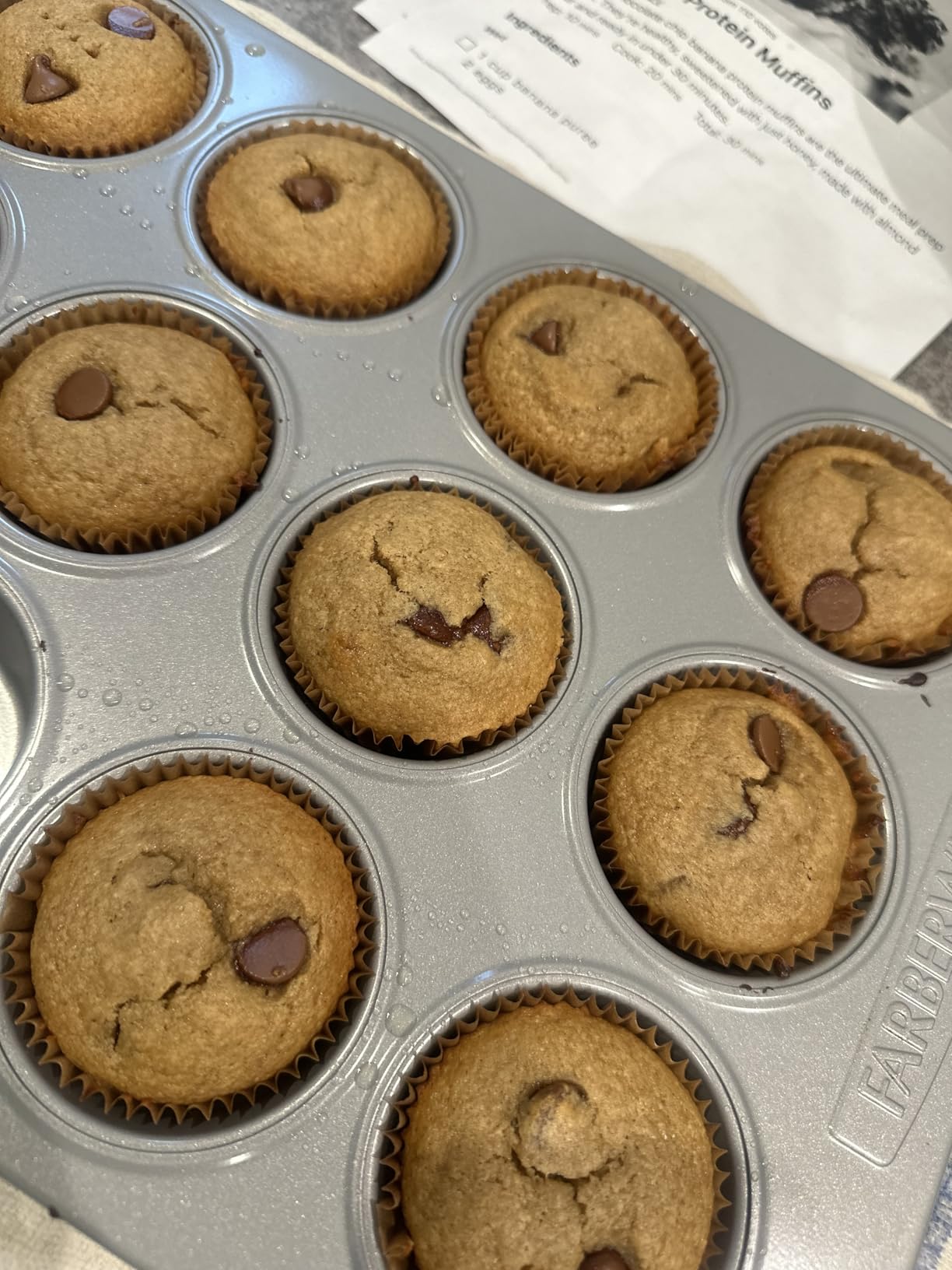 Farberware Bakeware Nonstick Muffin Pan, 12-Cup, Cupcake Baking Pan, Gray customer photo 2