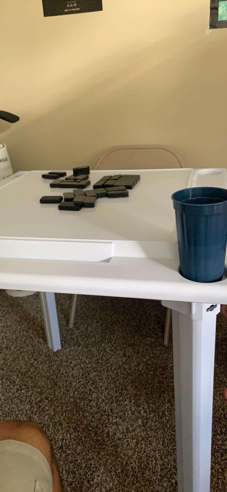 Bene Casa - Indoor & Outdoor Domino and Game Table Includes Domino and Scrabble Tile Racks and Cup Holders - Table Legs are Removable for Easy Storage - Mesa de Juego customer photo 1