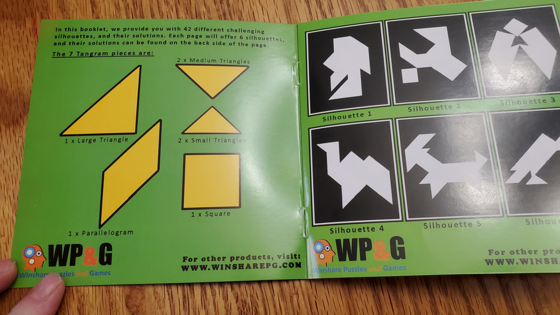 Tangram Wooden Puzzle Geometry Game, with 48 Silhouette Challenge Booklet customer photo 2