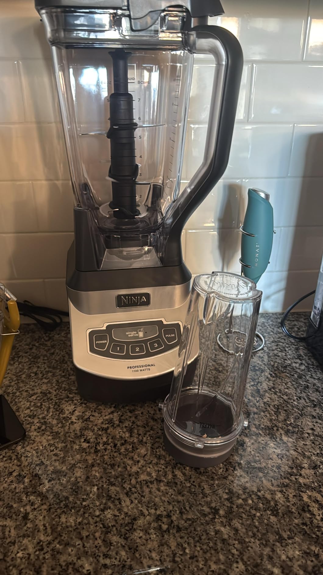 Ninja BL660 Professional Compact Smoothie & Food Processing Blender, 1100-Watts, 3 Functions for Frozen Drinks, Smoothies, Sauces & More, 72-oz Pitcher, (2) 16-oz To-Go Cups & Spout Lids, Gray customer photo 1