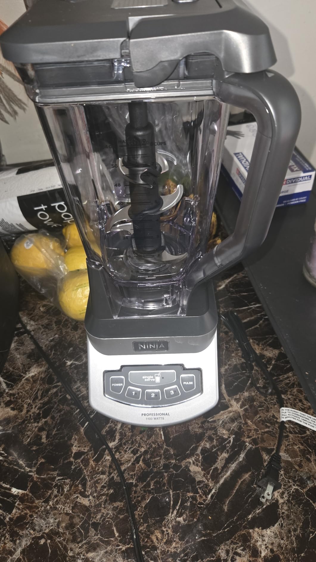 Ninja BL660 Professional Compact Smoothie & Food Processing Blender, 1100-Watts, 3 Functions for Frozen Drinks, Smoothies, Sauces & More, 72-oz Pitcher, (2) 16-oz To-Go Cups & Spout Lids, Gray customer photo 2