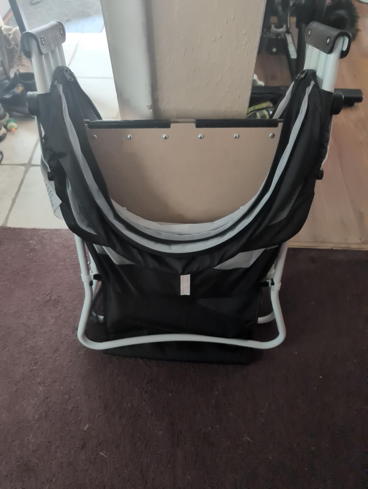 Dream On Me Karley Portable Newborn Bassinet with Double Mesh Canopy, Foldable Travel Bassinet with Storage Basket, Lightweight, Indoor Outdoor Use, Blue/Grey customer photo 2