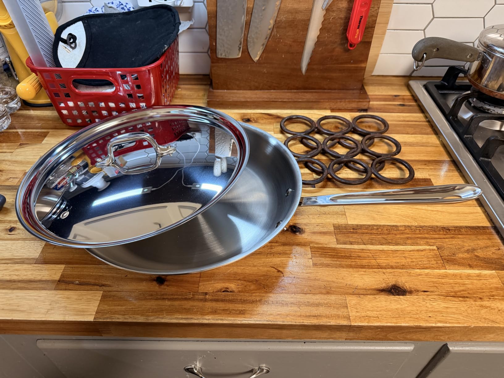 All-Clad D3 Stainless Steel 12 inch Frying Pan With Lid customer photo 2