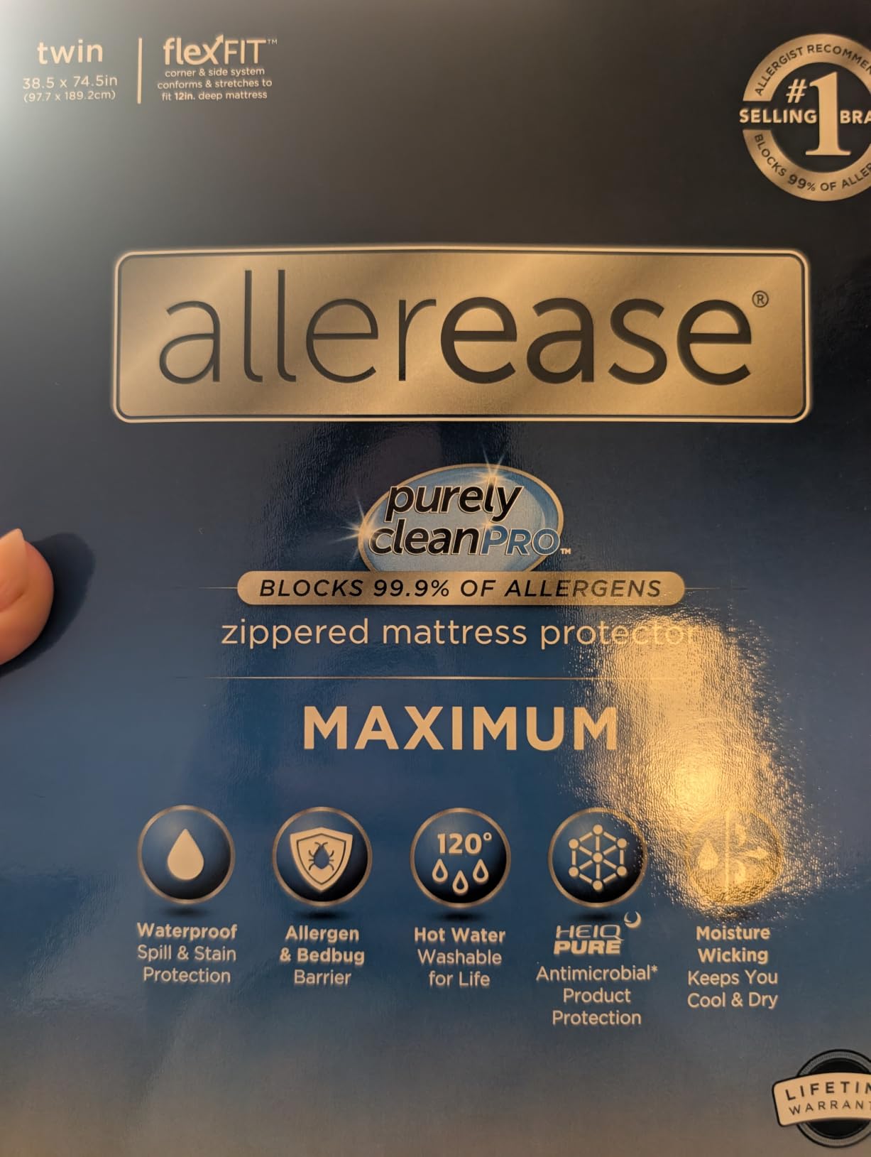 AllerEase Maximum Allergy Mattress Protector, Queen Size customer photo 1
