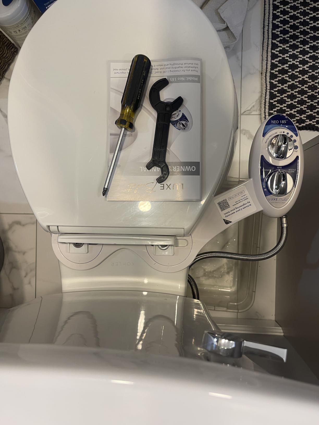 LUXE Bidet NEO 185 - Bidet Attachment for Toilet Seat, White | Non-Electric, Dual Nozzle, Self-Cleaning, Adjustable Water Pressure, Rear & Feminine Wash customer photo 1