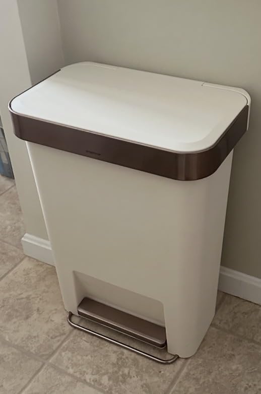 simplehuman 45 Liter / 12 Gallon Rectangular Kitchen Step Trash Can with Soft-Close Lid, Grey Plastic customer photo 2