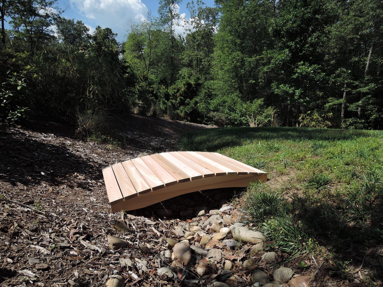 All Things Cedar Wooden Bridge, Outdoor Garden Walkway for Backyard Ponds, 4', Natural - Landscaping Pathway Wood Decor and Accessories for Yard and Patio customer photo 2