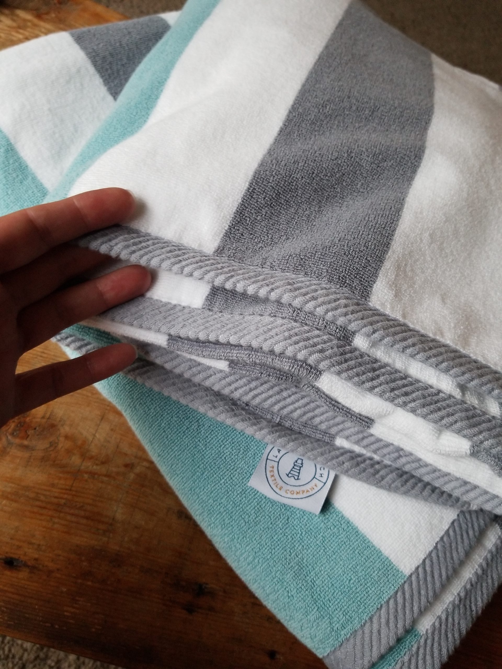 Laguna Beach Textile Co. Striped Cabana Beach Towel - Oversized, Plush 630 GSM Cotton customer photo 2