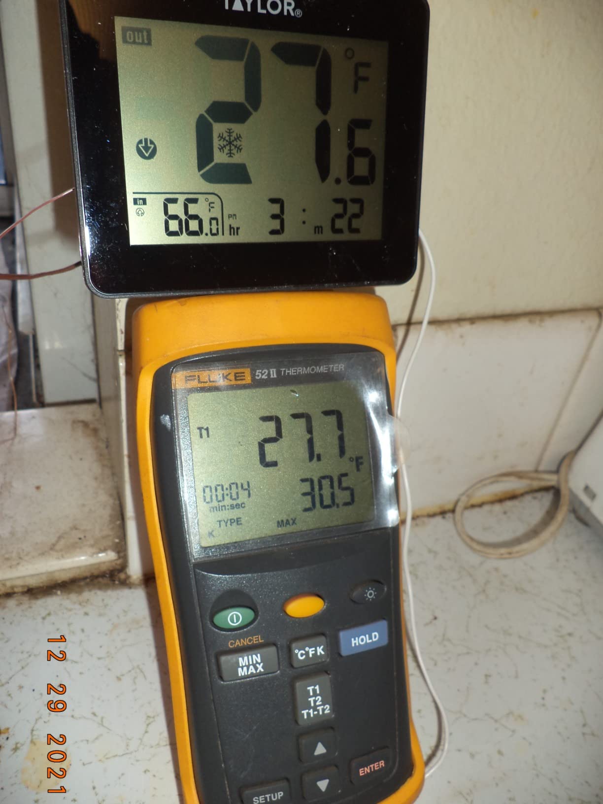 Taylor Wired Digital Indoor Outdoor Thermometer with LED Display, Wired Probe Sensor for Home, Greenhouse, Nursery, and Indoor Use, White Housing customer photo 2