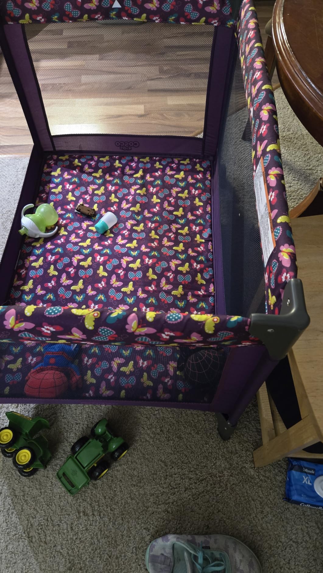 Cosco Funsport Compact Portable Playyard, Lightweight, Easy Set up, Foldable Baby Playpen with Carry Bag, Butterfly Twirl customer photo 1