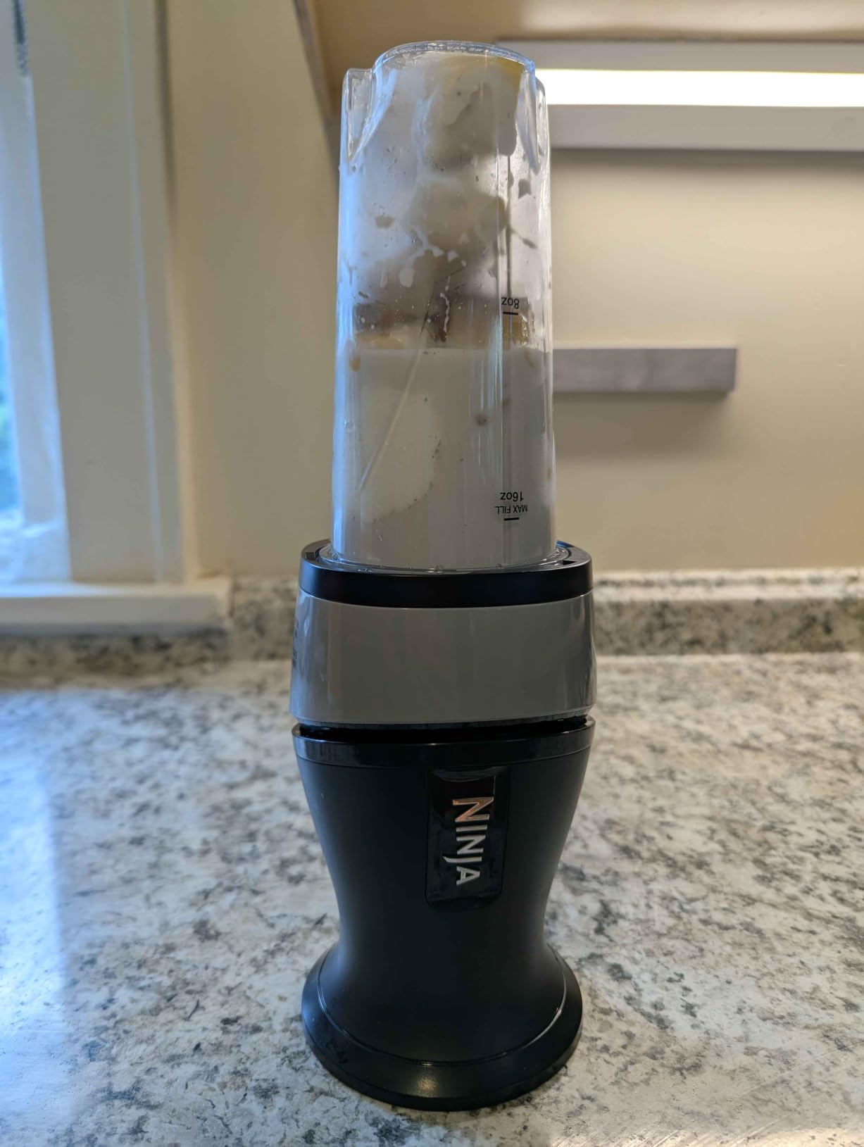 Ninja Fit Compact Personal Blender, 700W, (2) 16oz Cups, QB3001SS | 700-watt base blends smoothies, shakes & frozen drinks. (2) 16-oz to-go cups w/ spout lids. Dishwasher safe. customer photo 1