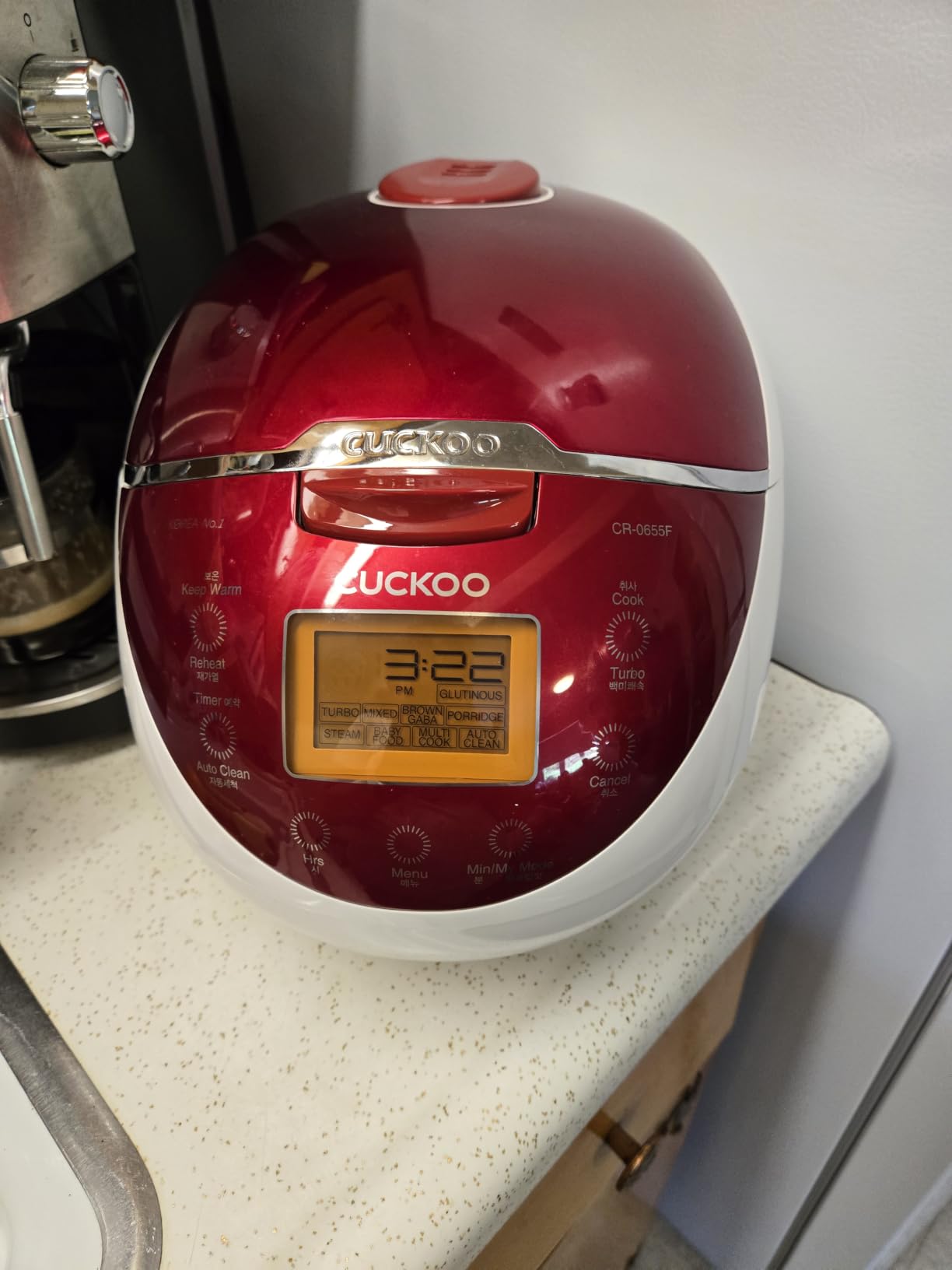 CUCKOO Micom Rice Cooker 6 Cup Uncooked / 12 Cup Cooked, Fuzzy Logic Rice Maker with Delay Timer & Keep Warm Setting, Versatile Food Steamer, Non-Stick Inner Pot, Red (CR-0655F) customer photo 1