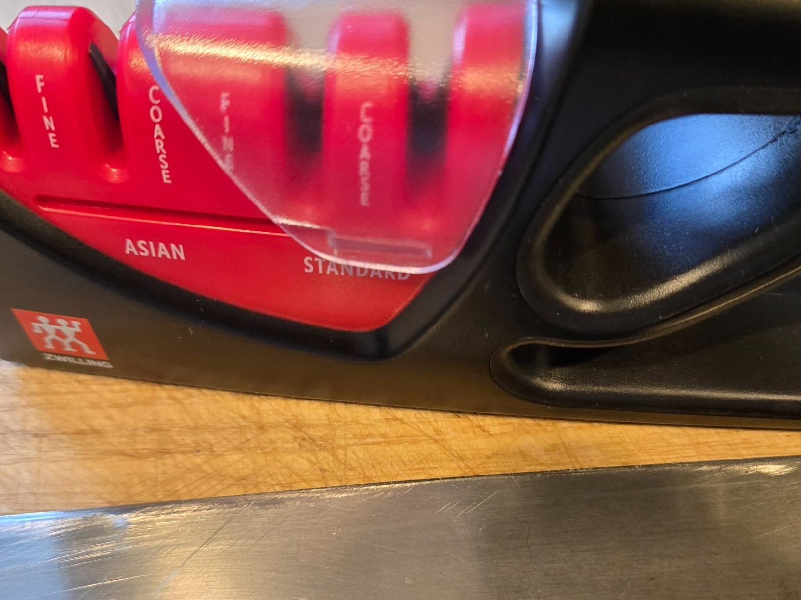 Zwilling 4-Stage Ultra-Sharp Knife Sharpener, Easy to Use Safe No Slip Base | Restores Ultra-Sharp Blades in Seconds. For Western & Asian Style Blades. Sharpening Ceramic Rods Have Coarse & Fine Grits customer photo 1