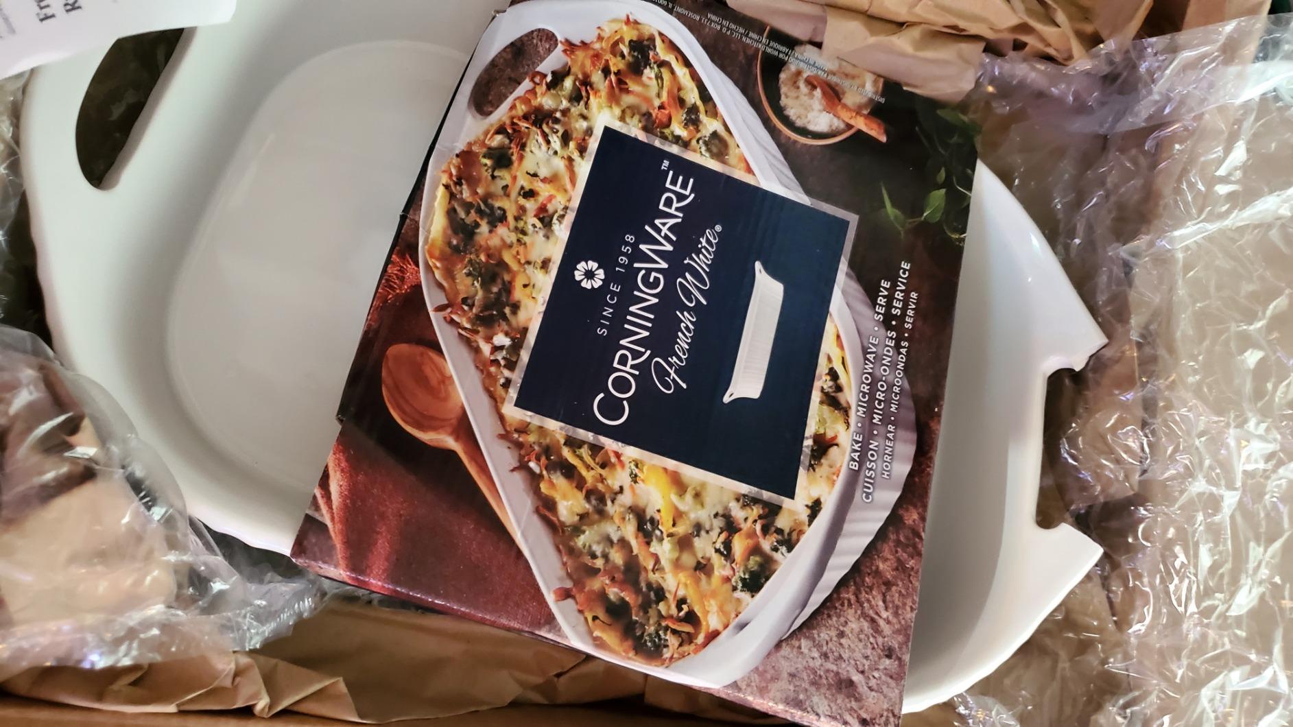 CorningWare French White III 3-Quart Ceramic Oblong Casserole Dish with Sleeve | Oven, Microwave, Refrigerator and Freezer Safe customer photo 2