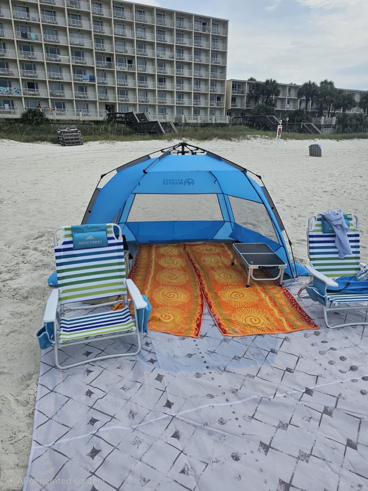 OutdoorMaster Pop Up Beach Tent Sun Shelter for 3-4 Person with Sandbags | Instant Setup, UPF 50+ Protection, Privacy Zippered Door, Ventilated Windows, Portable Carrying Bag customer photo 1