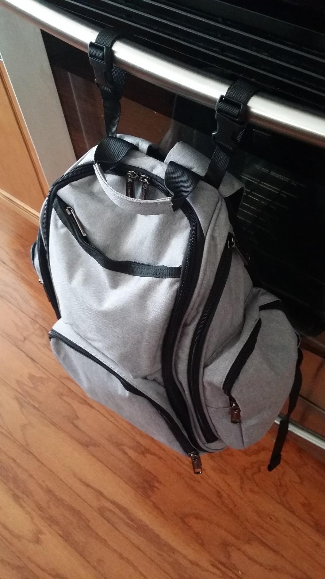 Mancro Diaper Bag Backpack, Large Multifunction Waterproof Travel Baby Changing Bag for Dad Mom with 4 Insulated Pockets and Stroller Straps, Grey customer photo 1