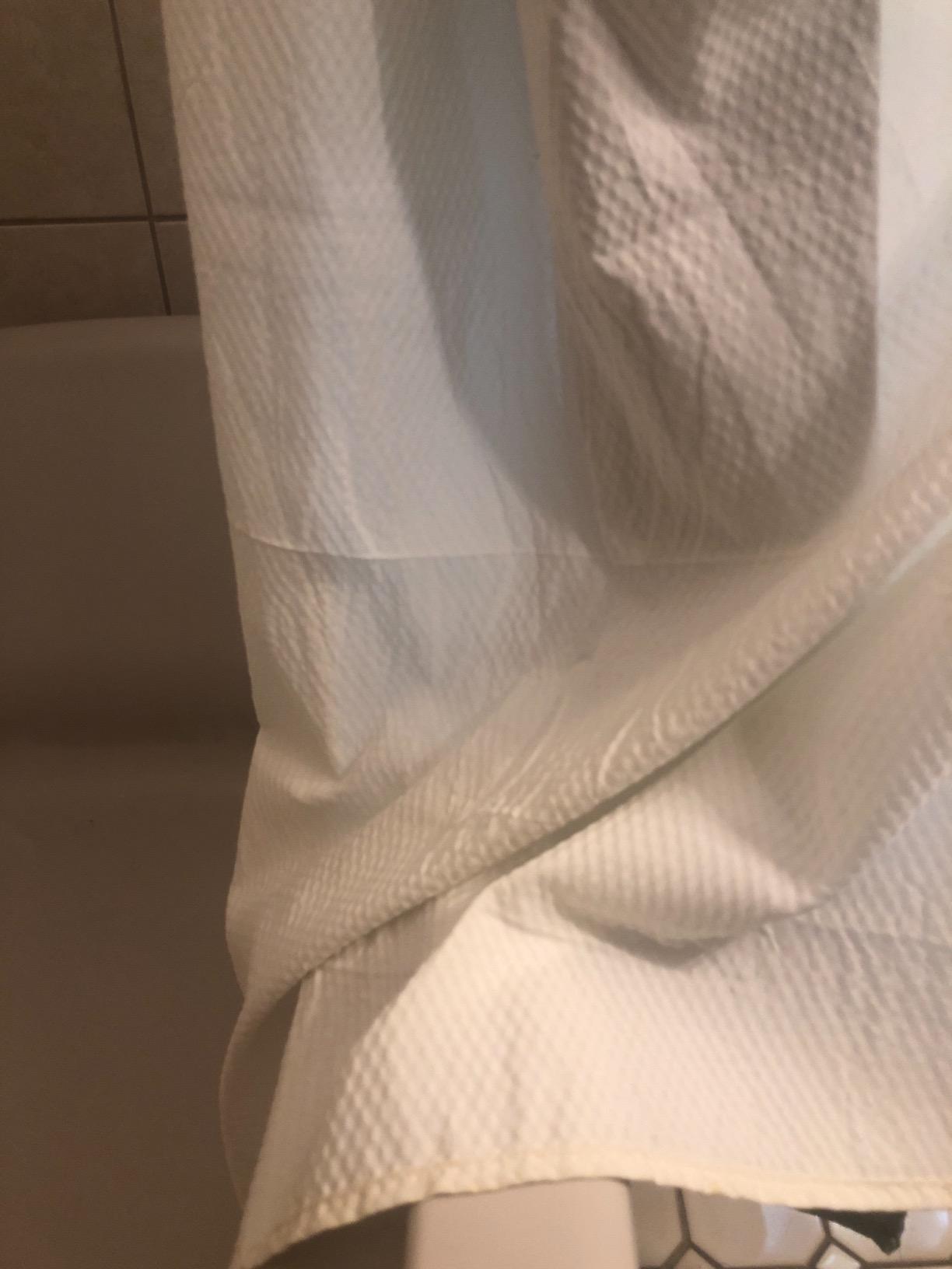 Home Queen Waffle Weave Shower Curtain, Bath Liner with Soft Touch, Water Repellent Bathroom Curtain Liner with Bottom Magnets and Reinforced Grommets, 72 W x 72 L Inches, White customer photo 2